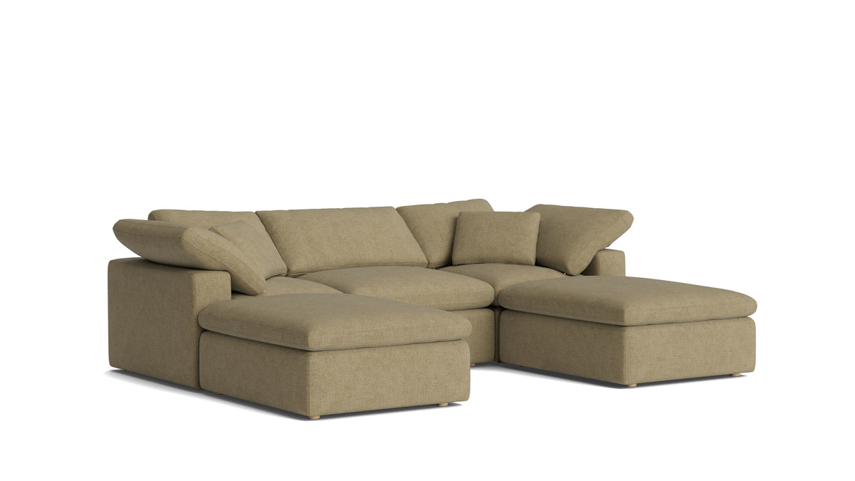 Movie Night™ 5-Piece Modular U-Shaped Sectional, Standard, Olive