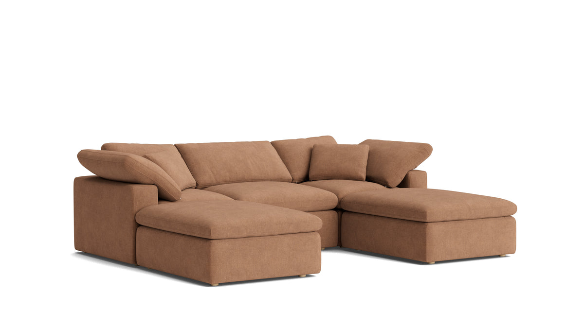 Movie Night™ 5-Piece Modular U-Shaped Sectional, Standard, Spice