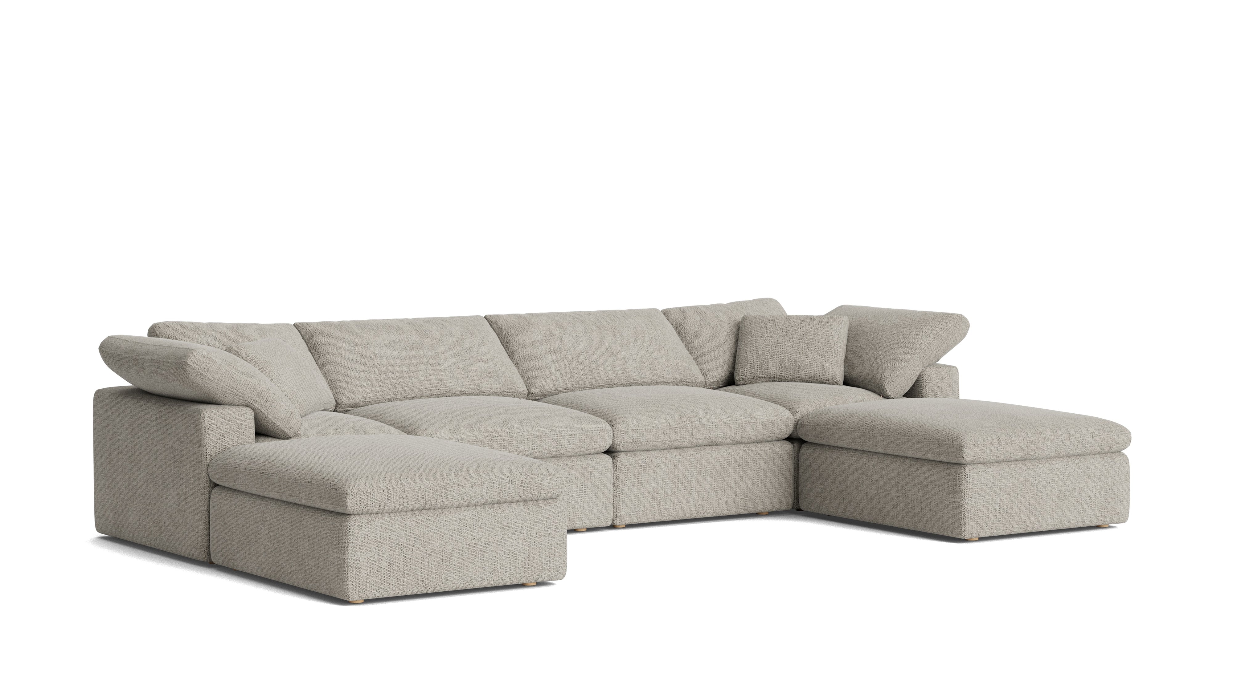 Movie Night™ 6 - Piece Modular U - Shaped Sectional, Standard, Oatmeal - Sundays CompanySEC-YJ-917-007