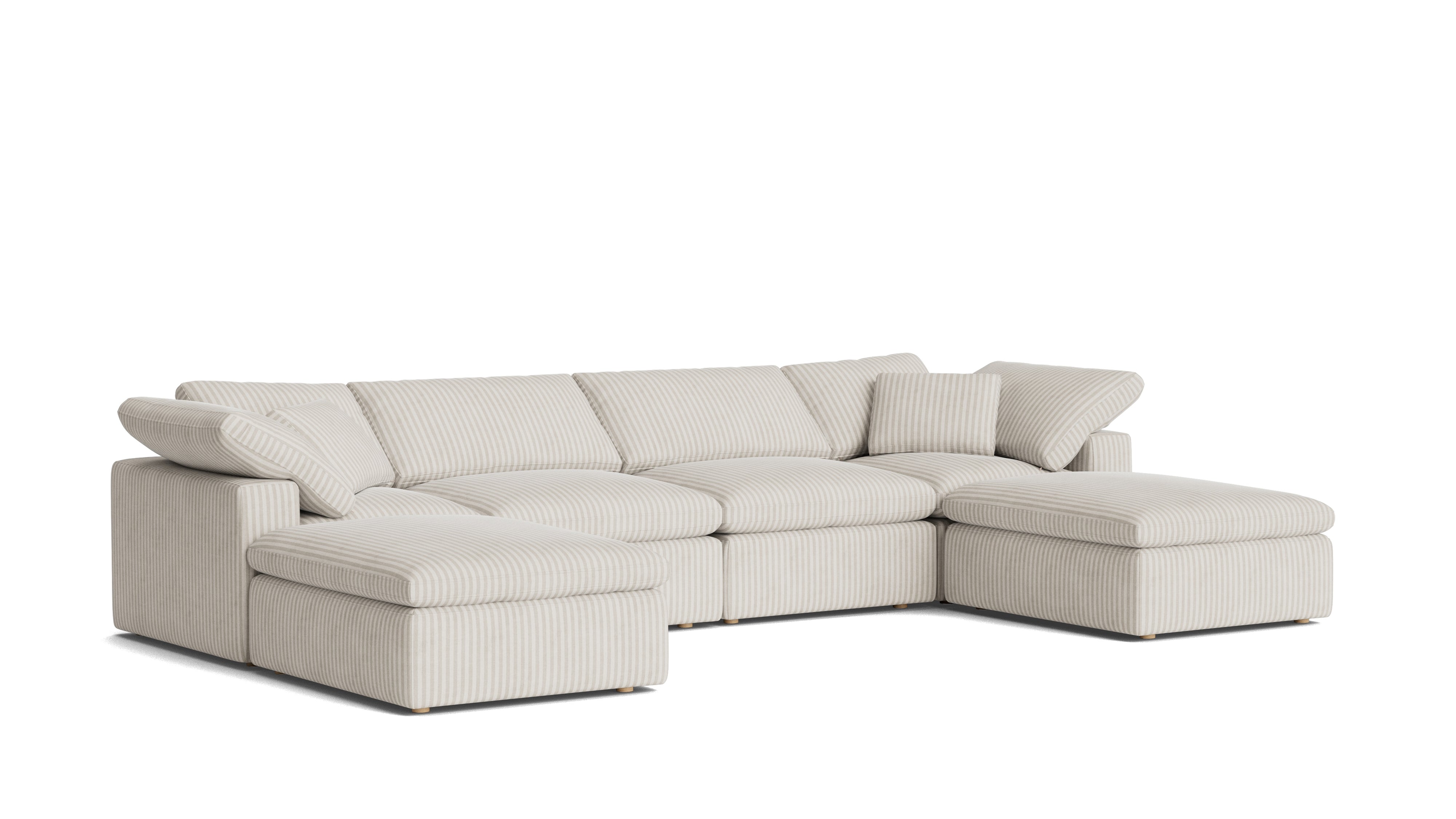 Movie Night™ 6 - Piece Modular U - Shaped Sectional, Standard, Newport Stripe - Sundays CompanySEC-YJ-917-011