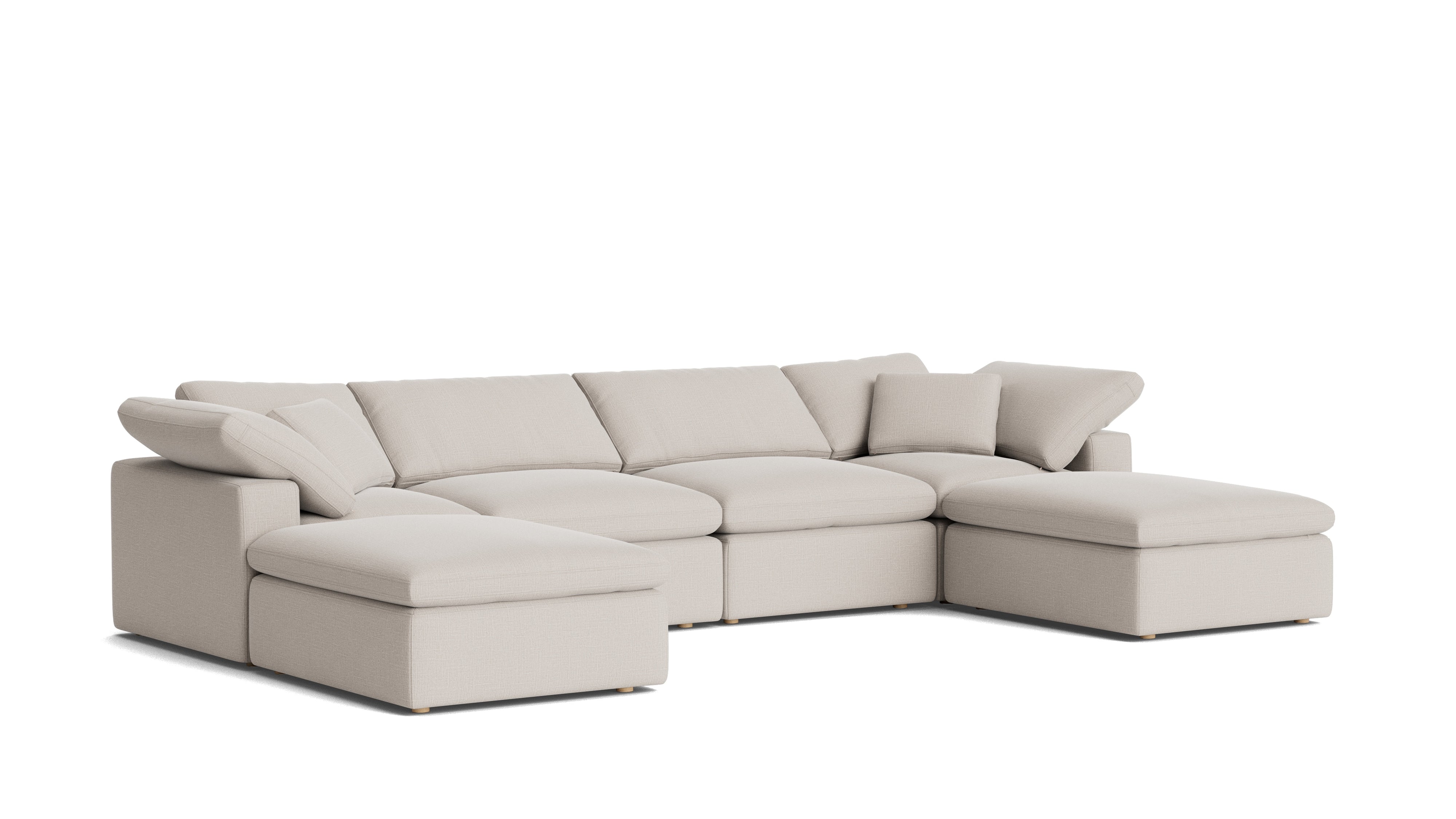 Movie Night™ 6 - Piece Modular U - Shaped Sectional, Standard, Clay - Sundays CompanySEC-YJ-917-015