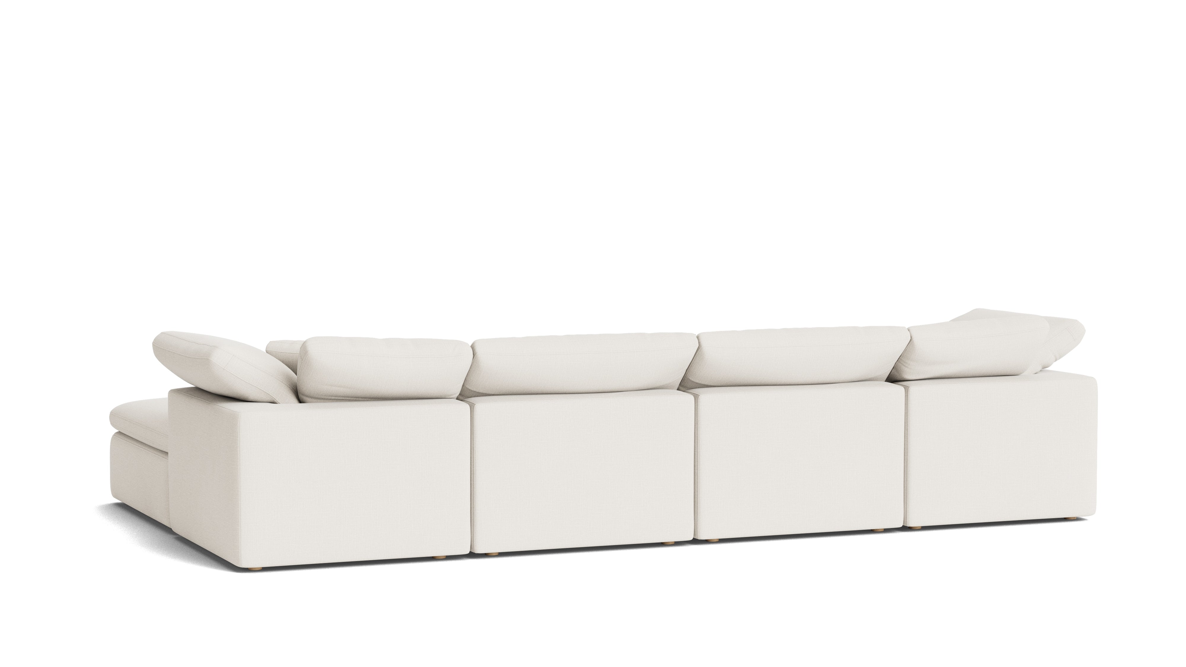 Movie Night™ 6 - Piece Modular U - Shaped Sectional, Standard, Cream Linen - Sundays CompanySEC-YJ-917-018