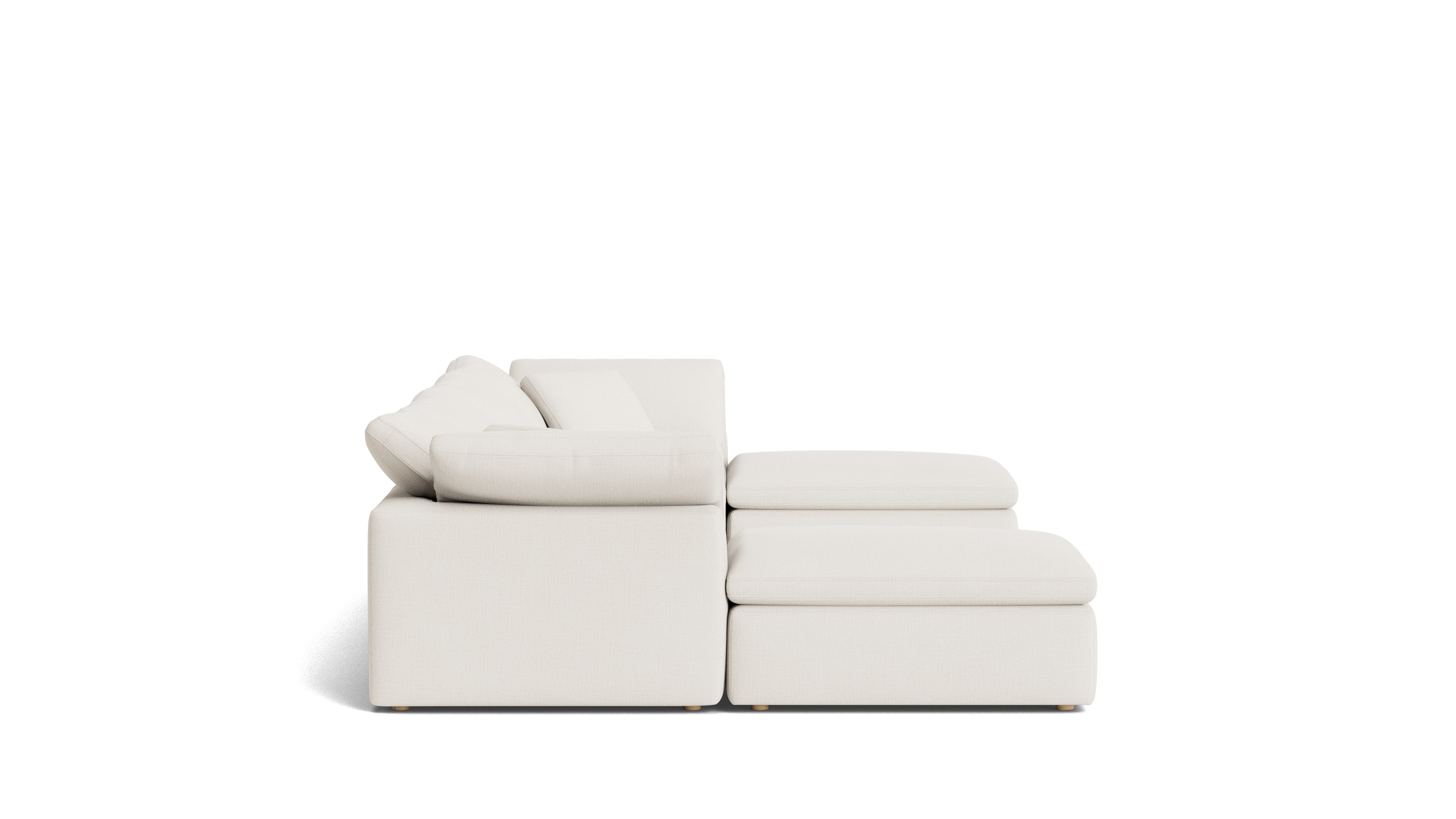 Movie Night™ 6 - Piece Modular U - Shaped Sectional, Standard, Cream Linen - Sundays CompanySEC-YJ-917-018
