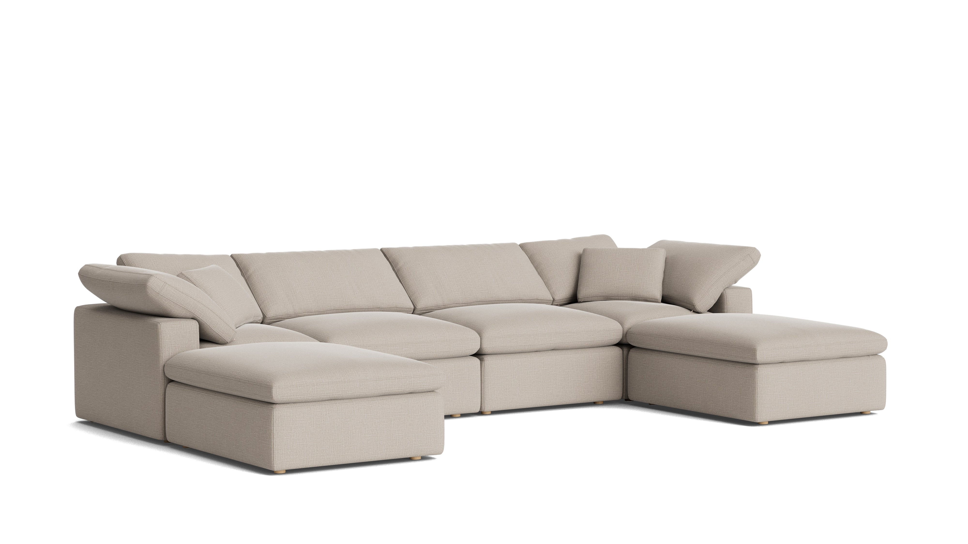 Movie Night™ 6 - Piece Modular U - Shaped Sectional, Standard, Light Pebble - Sundays CompanySEC-YJ-917-029