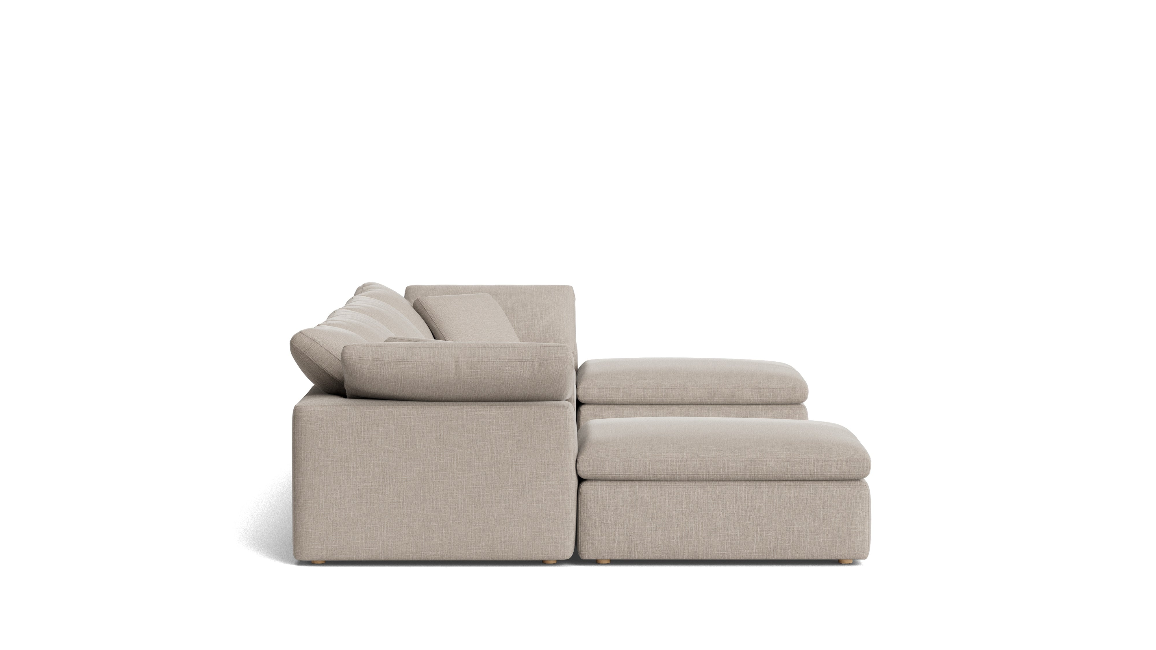 Movie Night™ 6 - Piece Modular U - Shaped Sectional, Standard, Light Pebble - Sundays CompanySEC-YJ-917-029