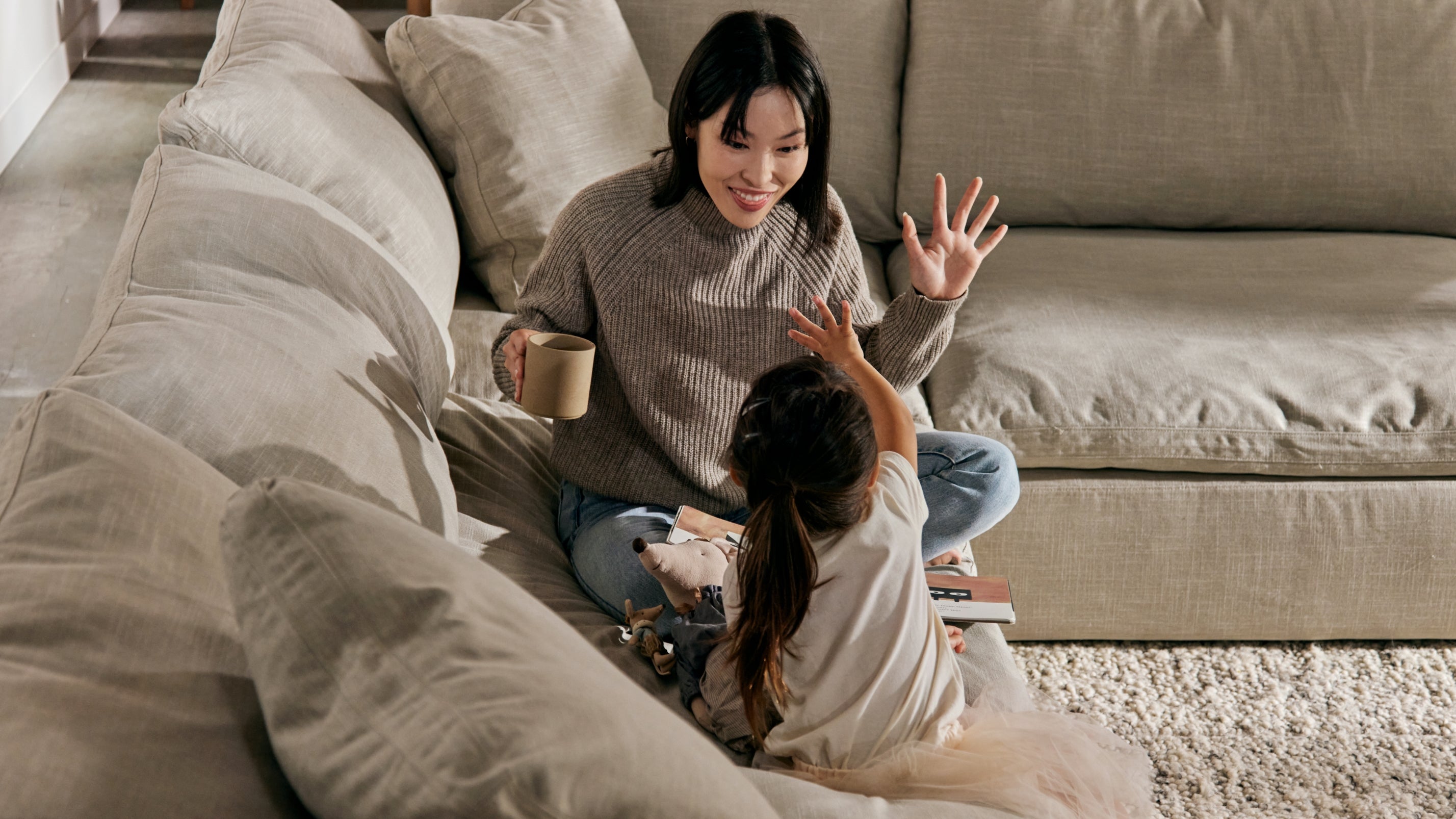 Movie Night™ 6-Piece Modular U-Shaped Sectional, Standard, Light Pebble