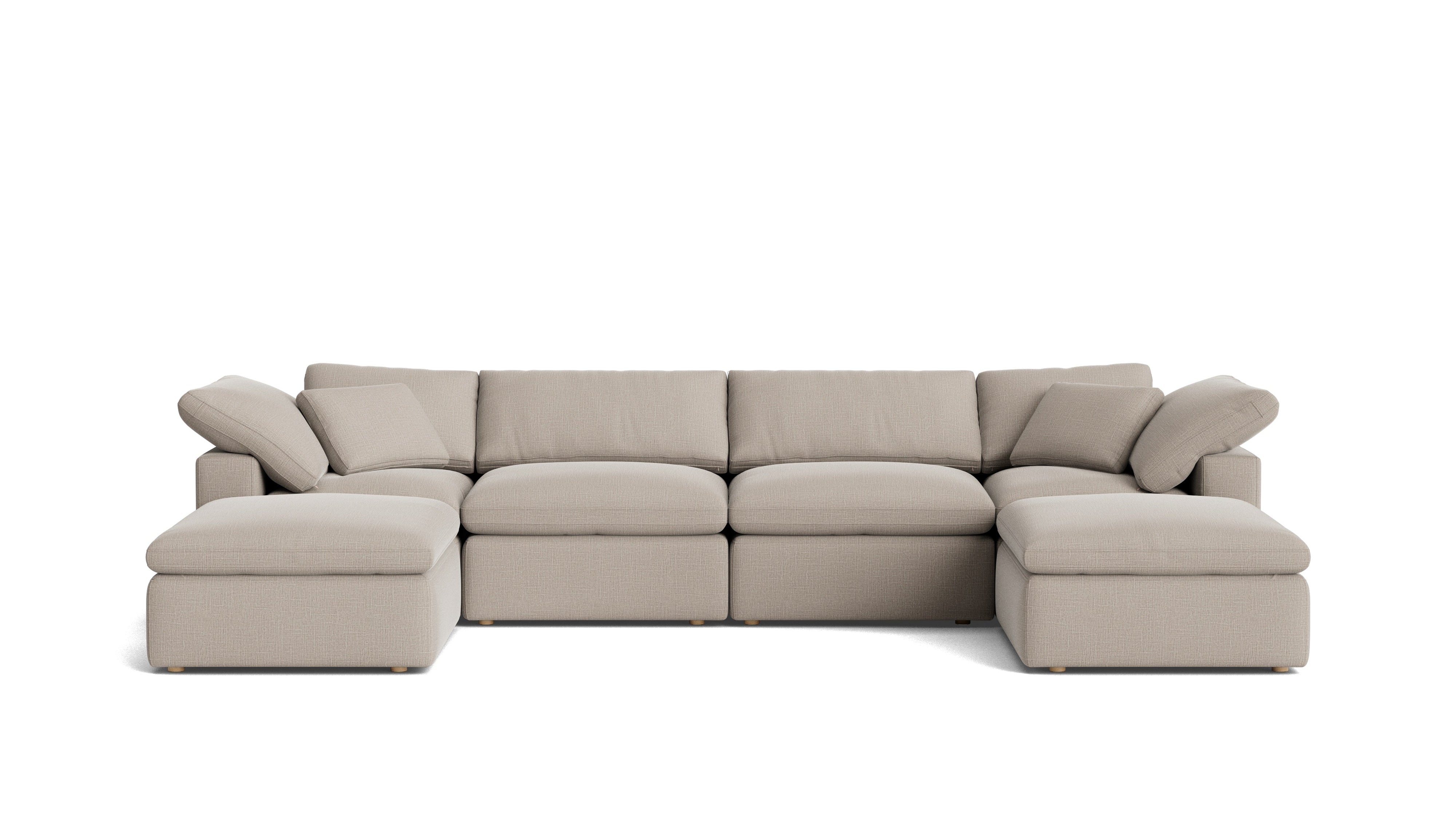 Movie Night™ 6-Piece Modular U-Shaped Sectional, Standard, Light Pebble