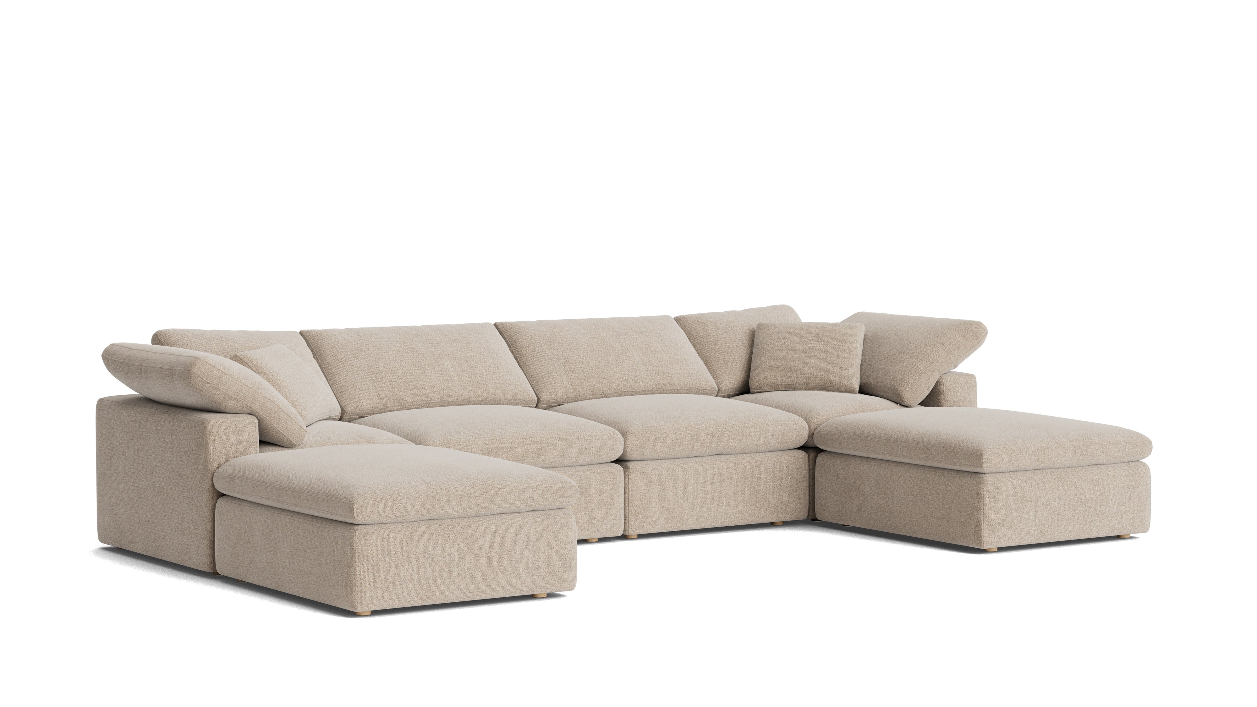 Movie Night™ 6 - Piece Modular U - Shaped Sectional, Standard, Champagne - Sundays CompanySEC-YJ-917-041