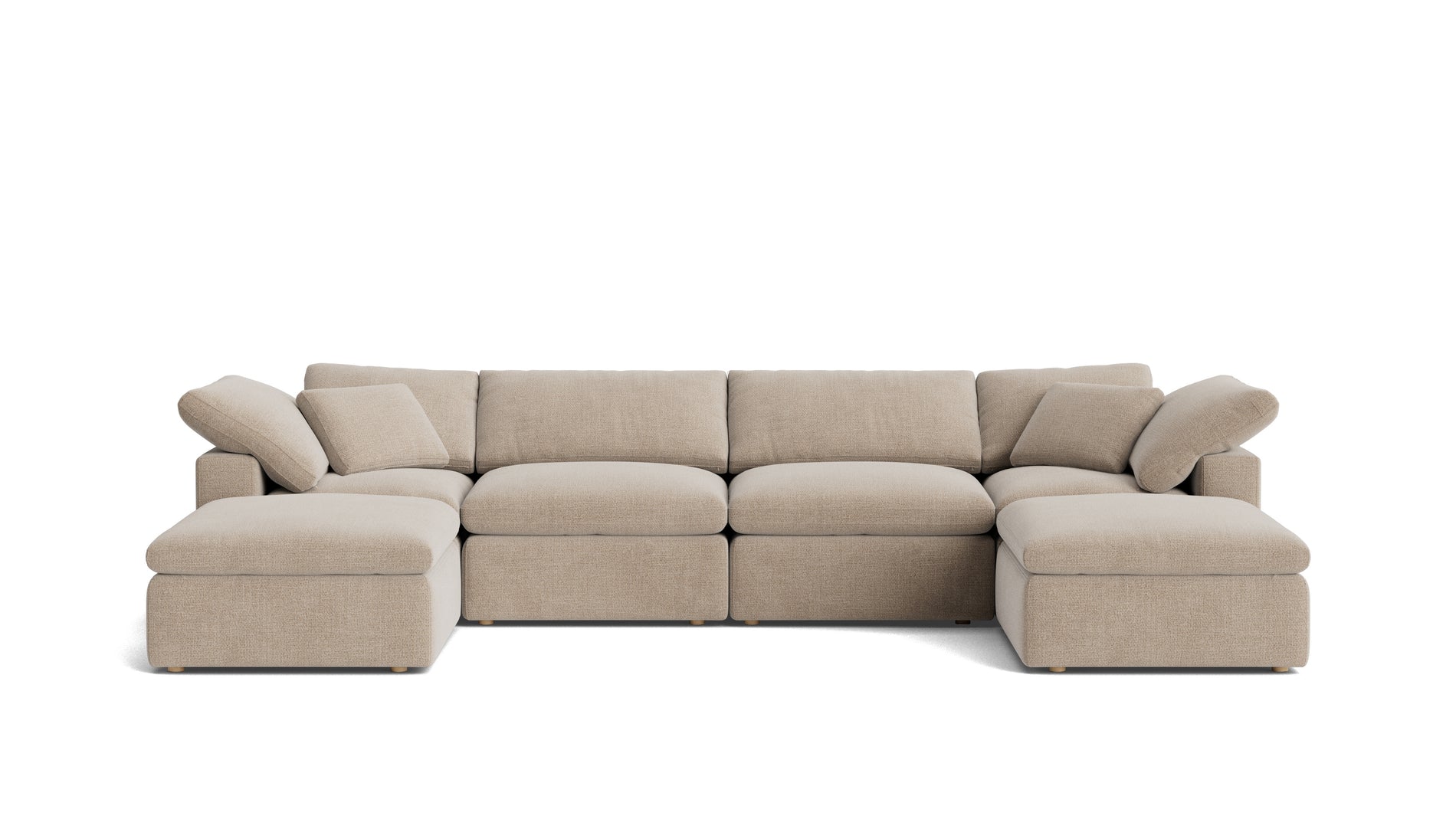 Movie Night™ 6-Piece Modular U-Shaped Sectional, Standard, Champagne_image
