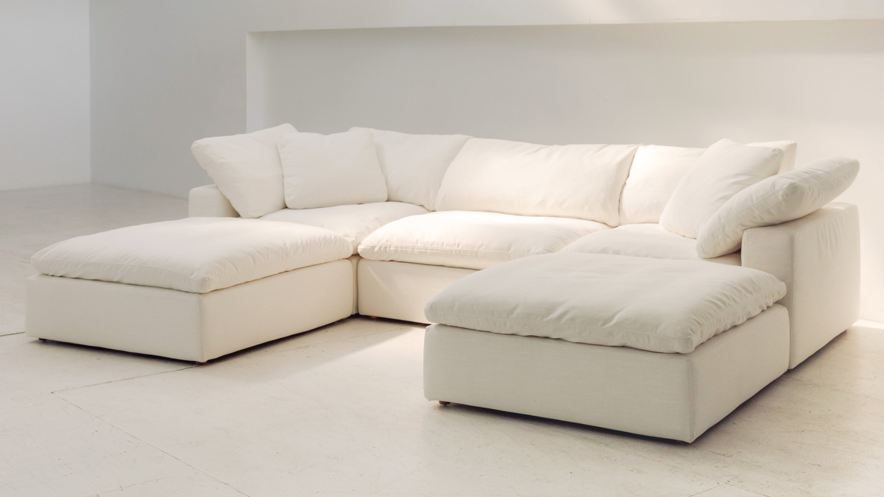 Movie Night™ 6-Piece Modular U-Shaped Sectional, Standard, Champagne