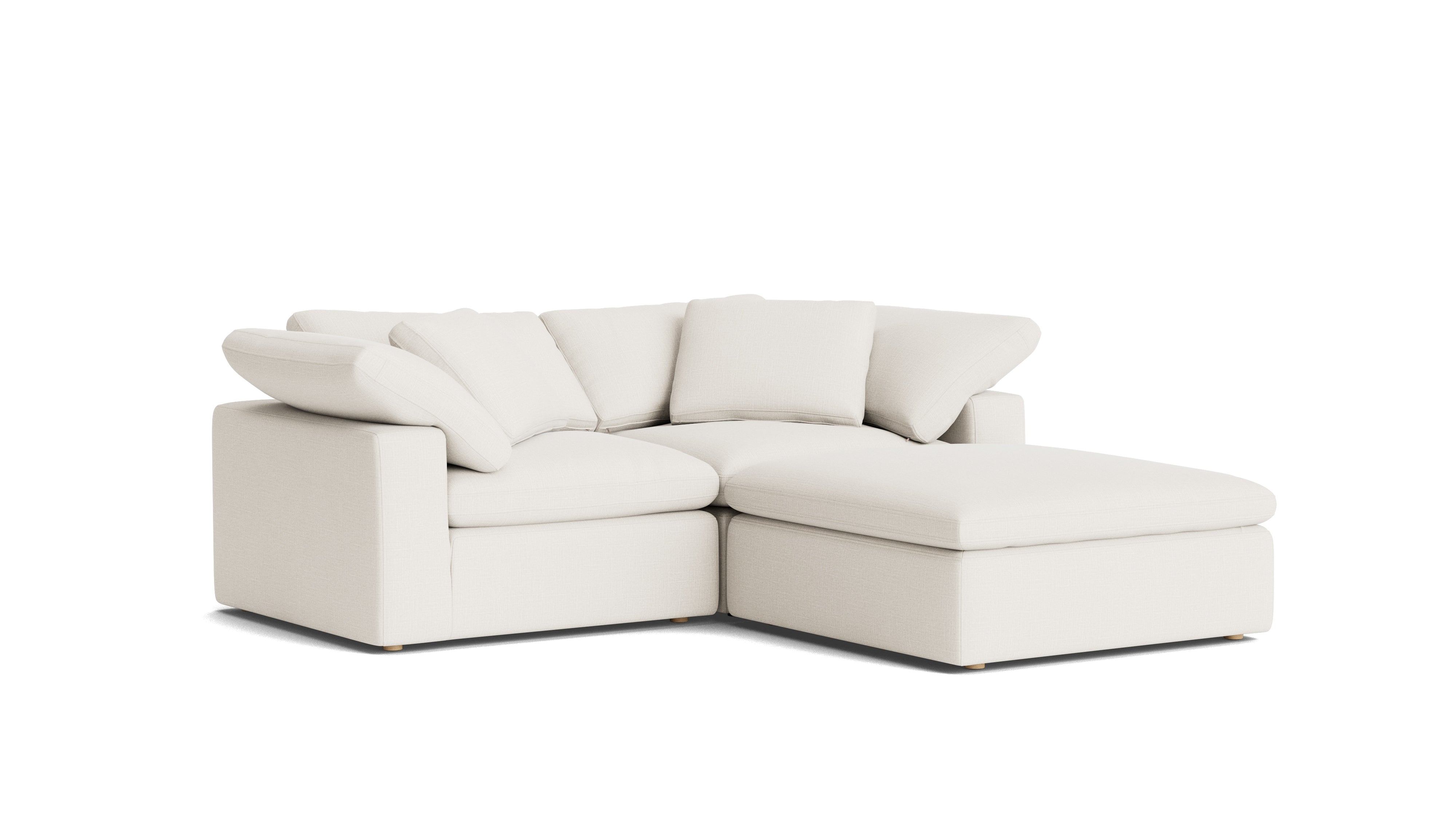 Movie Night™ 3 - Piece Modular Sectional, Large, Cream Linen - Sundays CompanySEC-YJ-919-018