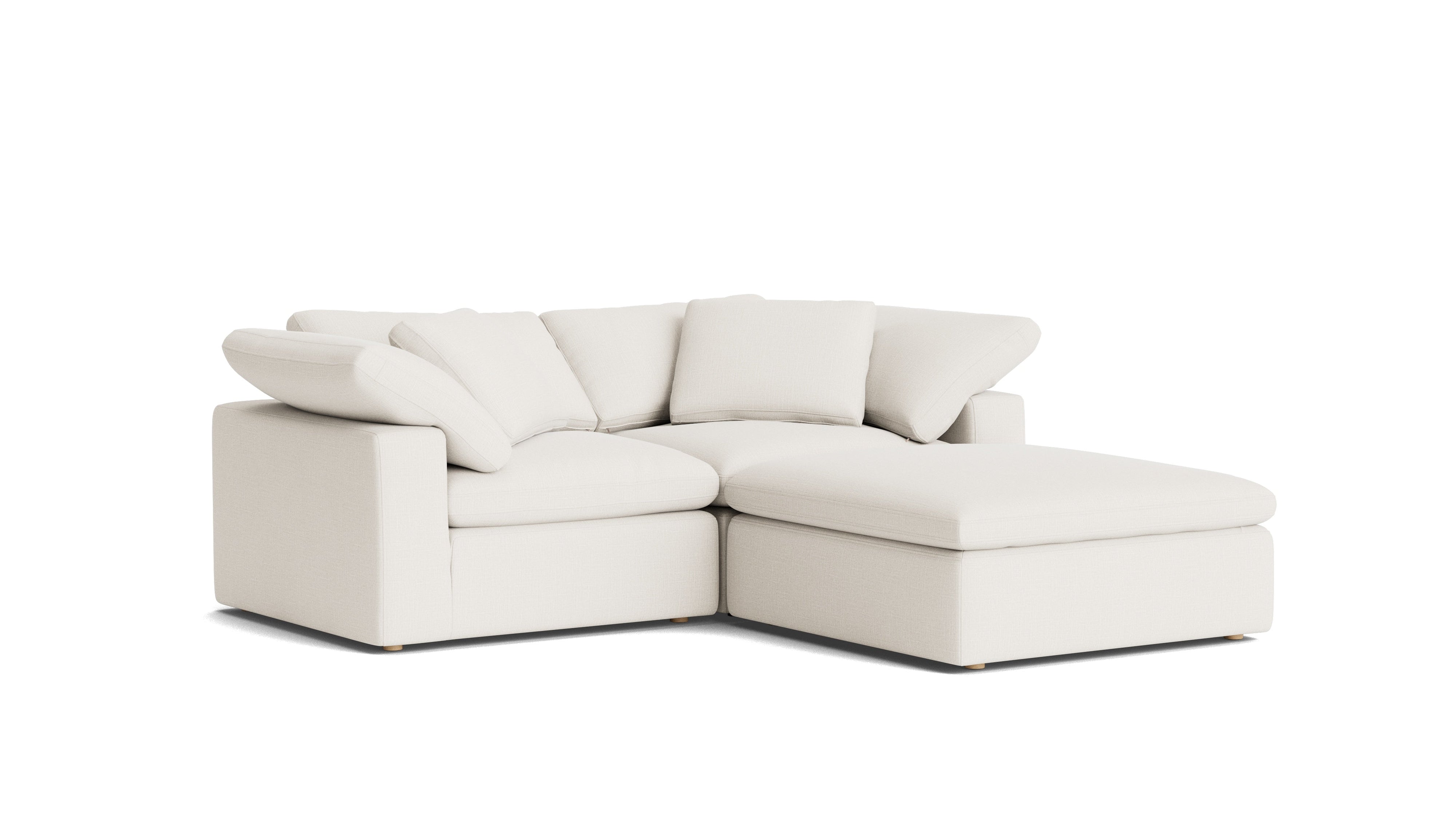 Movie Night™ 3-Piece Modular Sectional, Large, Cream Linen