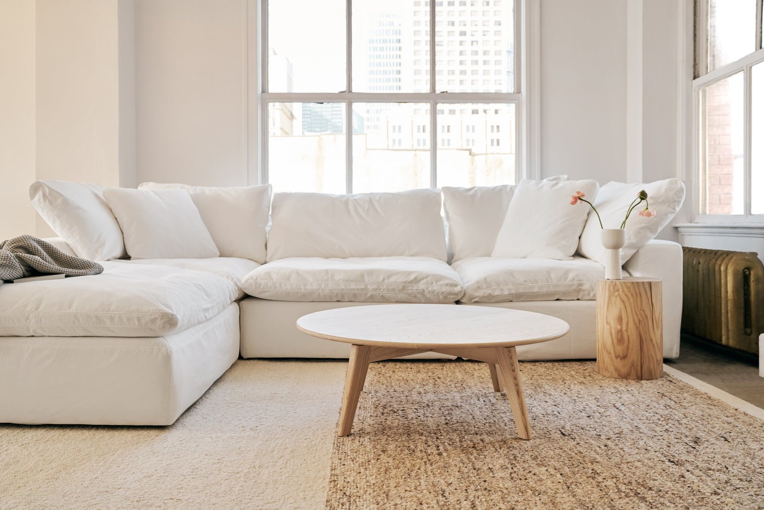 Movie Night™ 4-Piece Modular Sectional Closed, Large, Oatmeal
