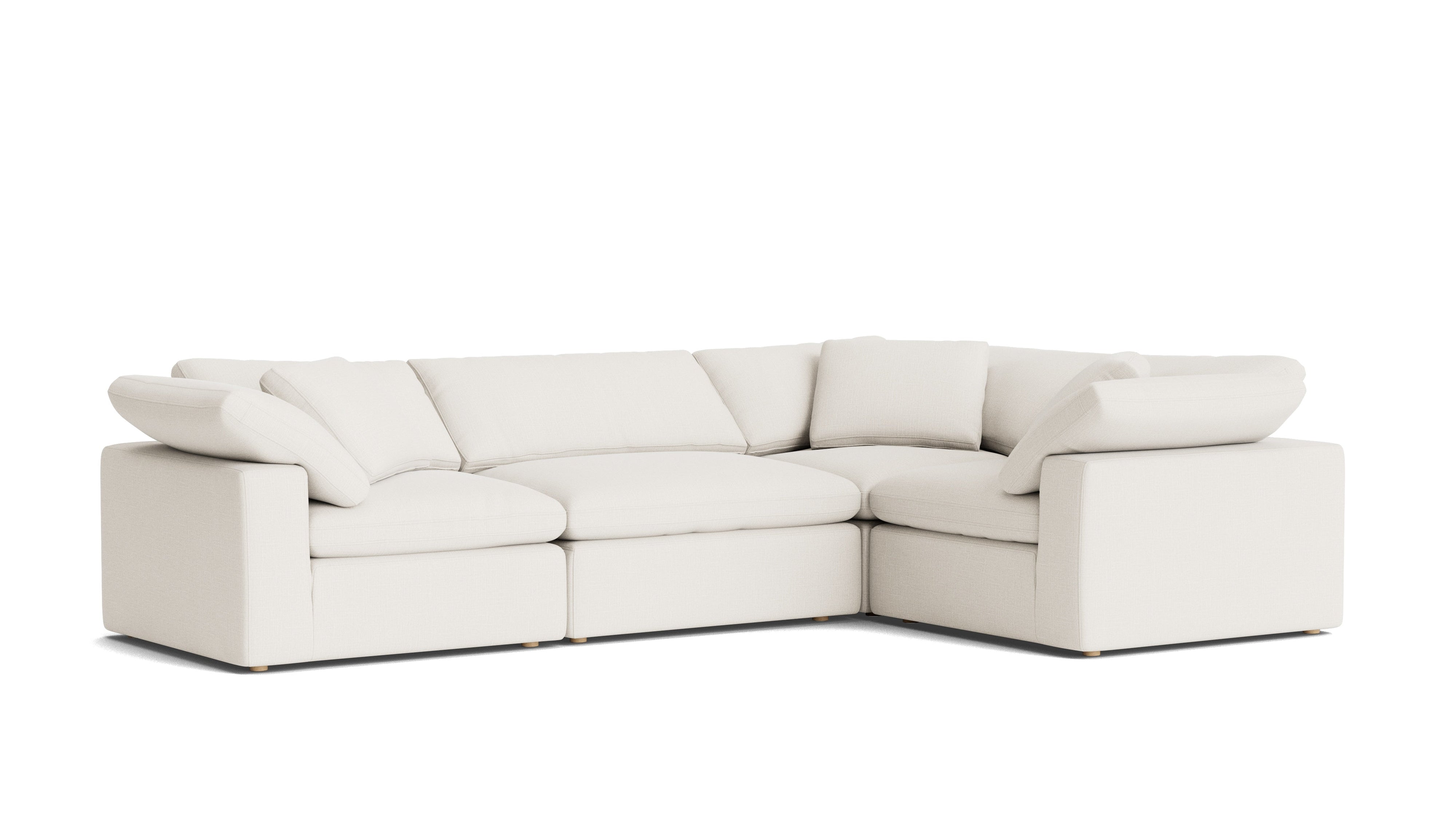 Movie Night™ 4-Piece Modular Sectional Closed, Large, Cream Linen
