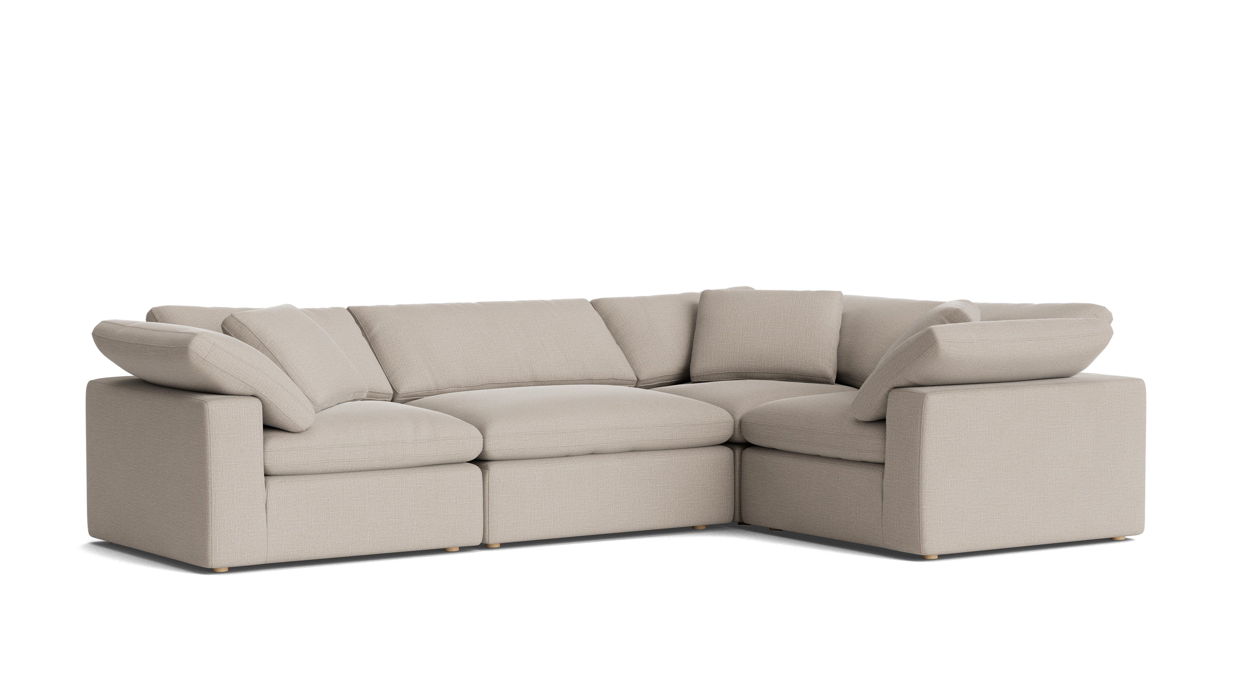 Movie Night™ 4 - Piece Modular Sectional Closed, Large, Light Pebble - Sundays CompanySEC-YJ-920-029