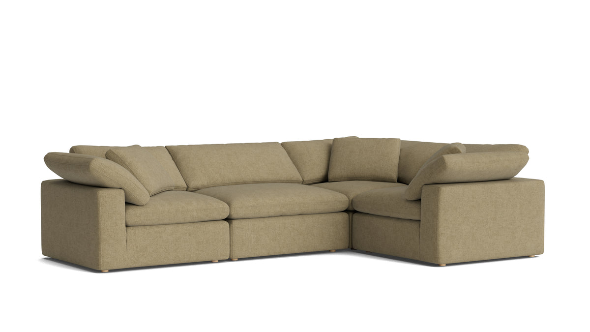 Movie Night™ 4-Piece Modular Sectional Closed, Large, Olive