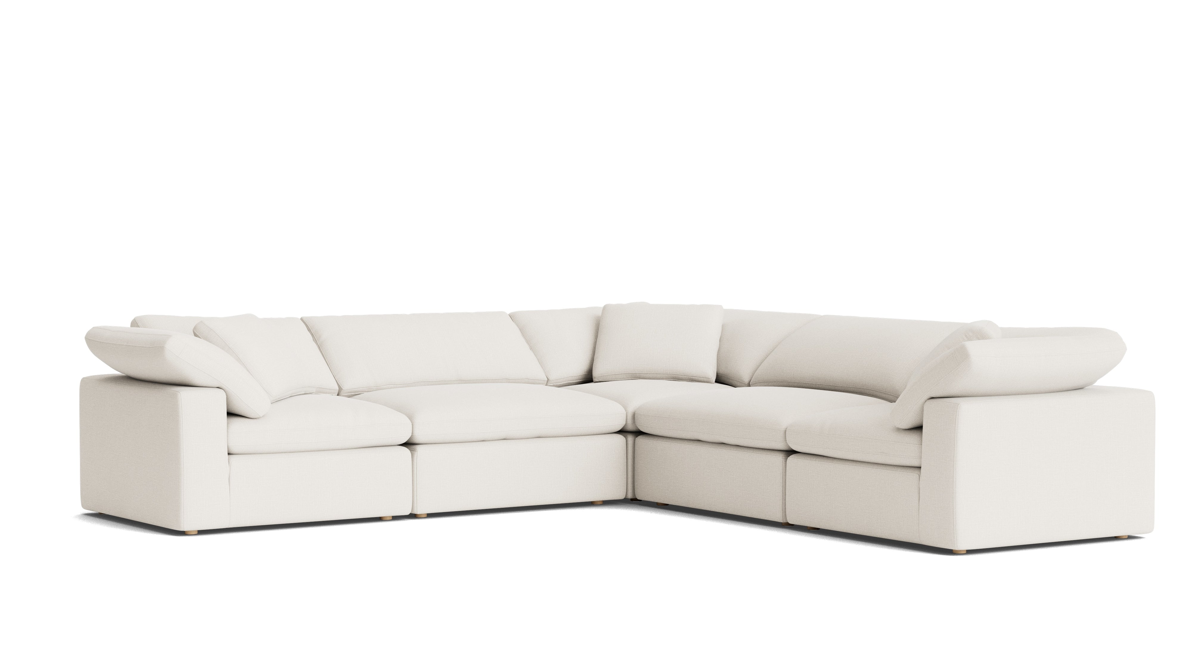 Movie Night™ 5 - Piece Modular Sectional Closed, Large, Cream Linen - Sundays CompanySEC-YJ-921-018