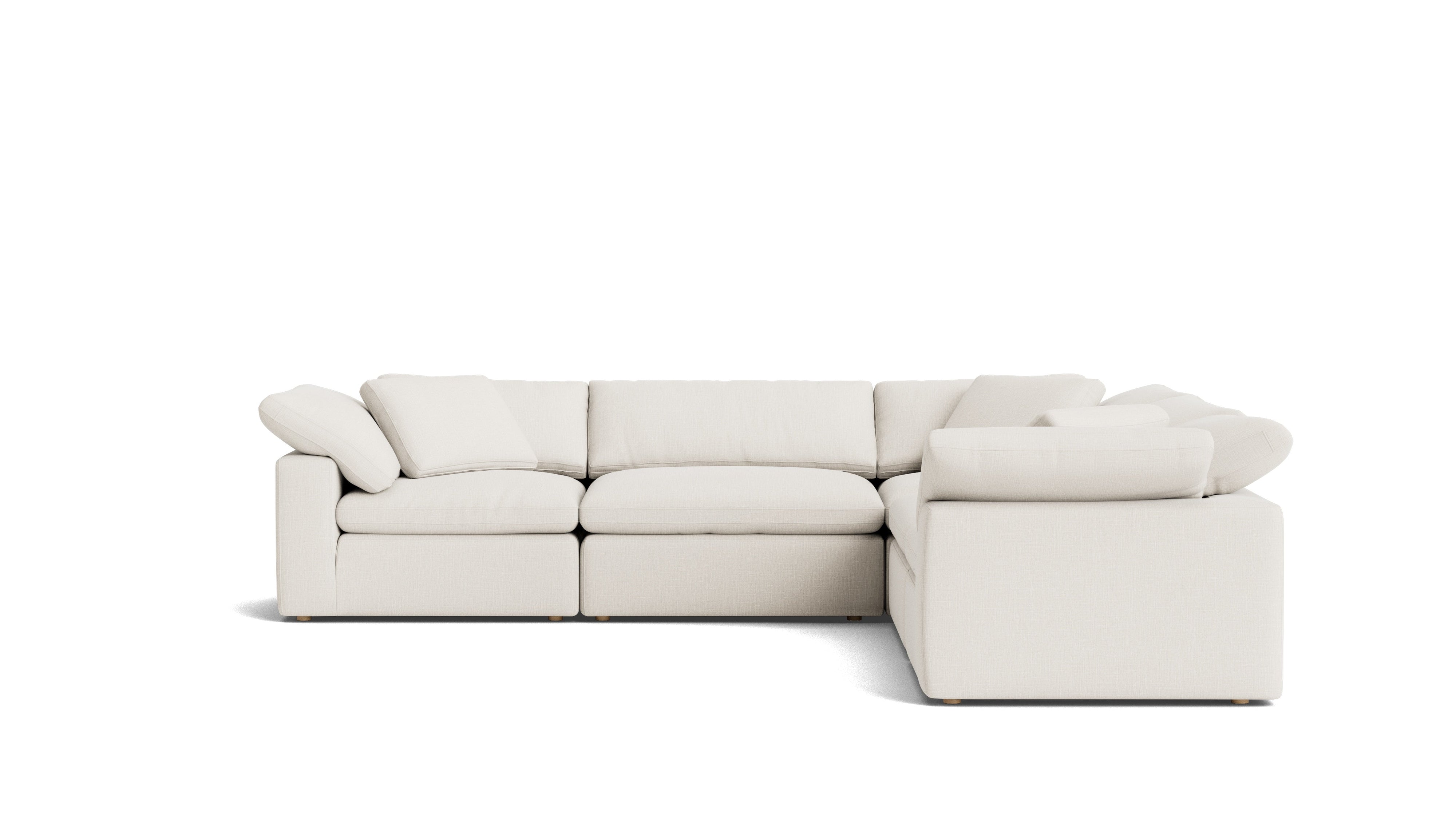 Movie Night™ 5-Piece Modular Sectional Closed, Large, Cream Linen
