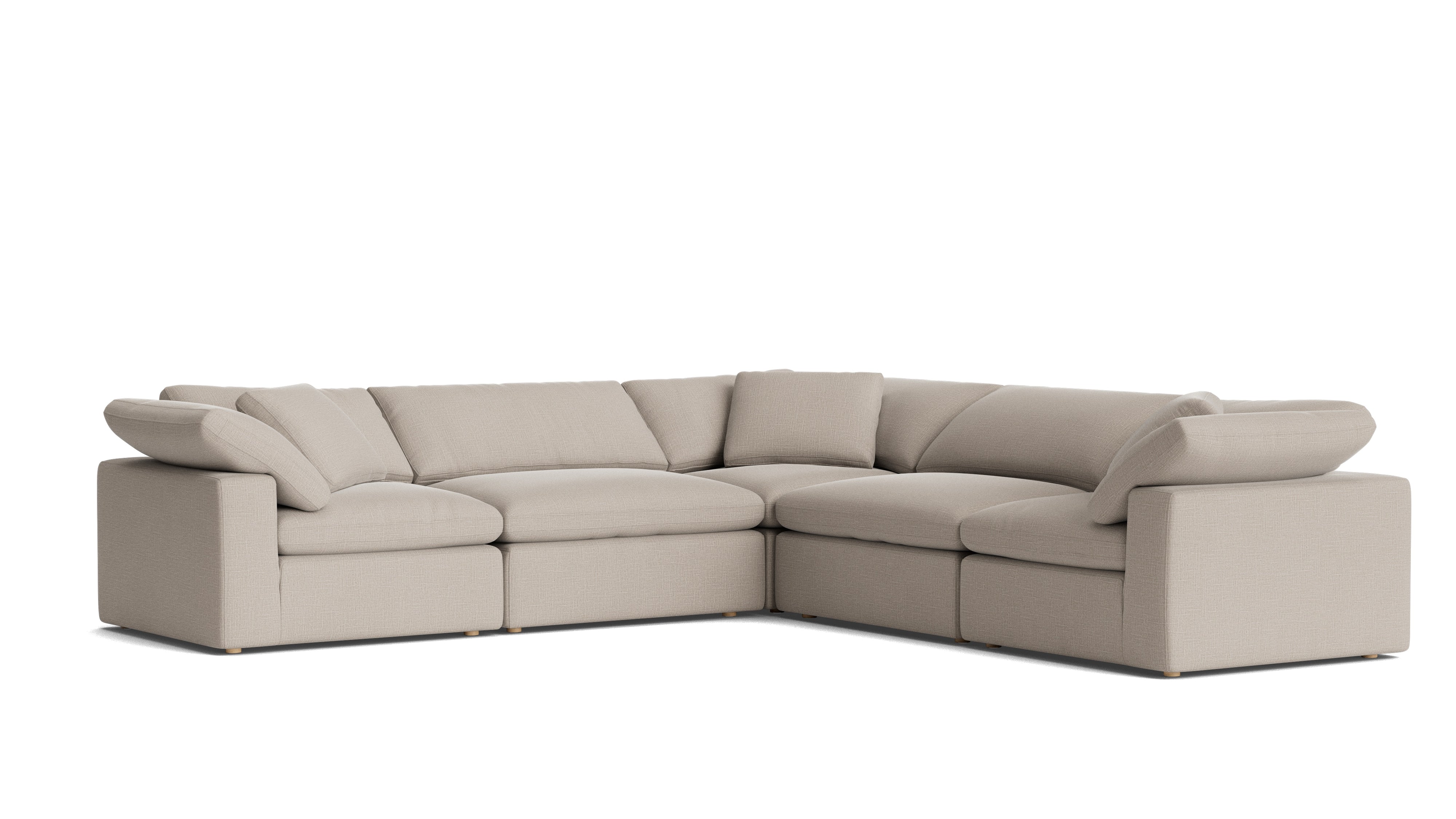 Movie Night™ 5 - Piece Modular Sectional Closed, Large, Light Pebble - Sundays CompanySEC-YJ-921-029