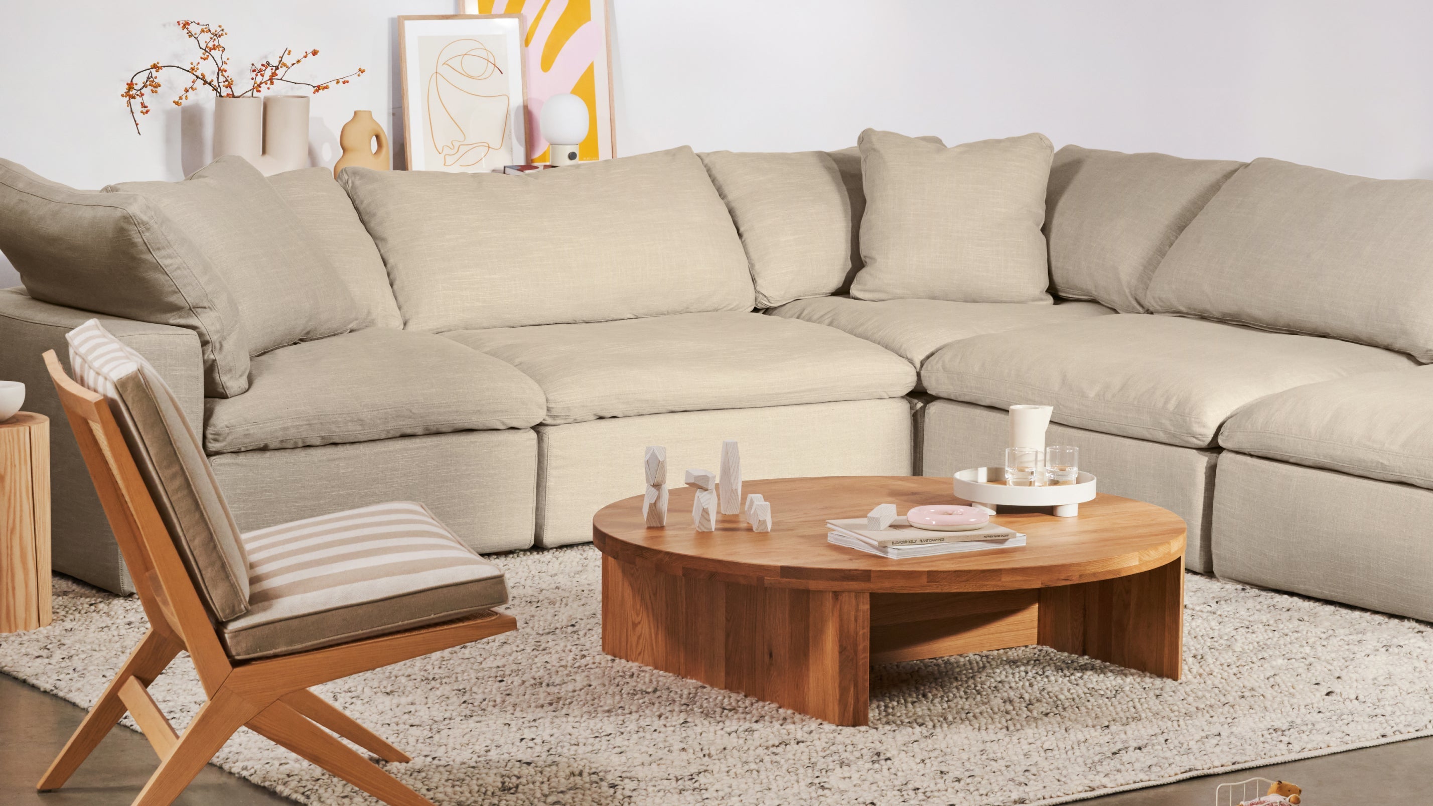 Movie Night™ 5-Piece Modular Sectional Closed, Large, Light Pebble