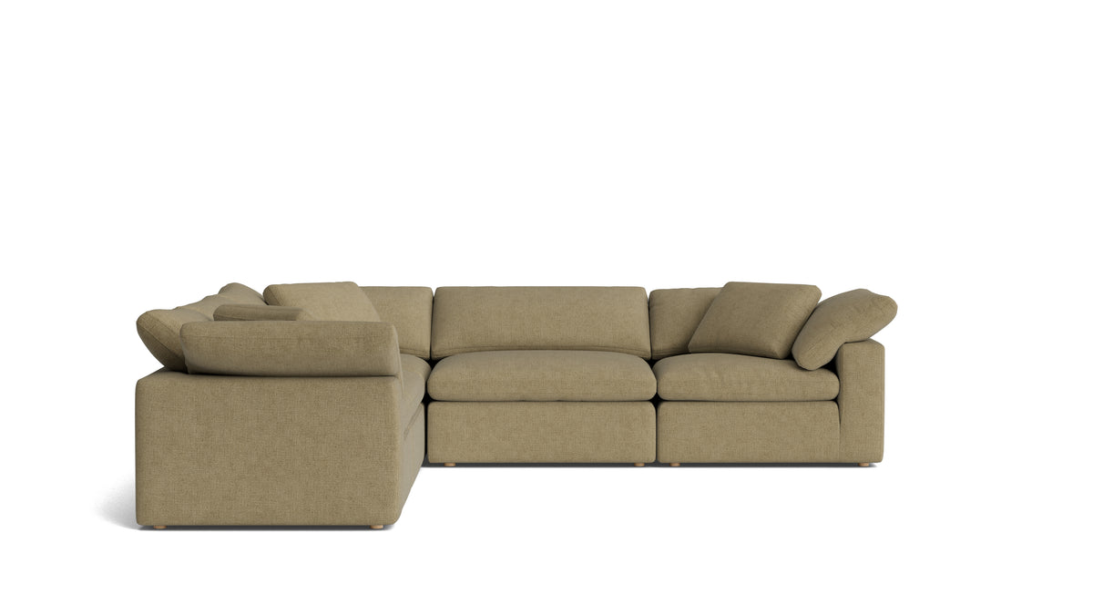 Movie Night™ 5-Piece Modular Sectional Closed, Large, Olive