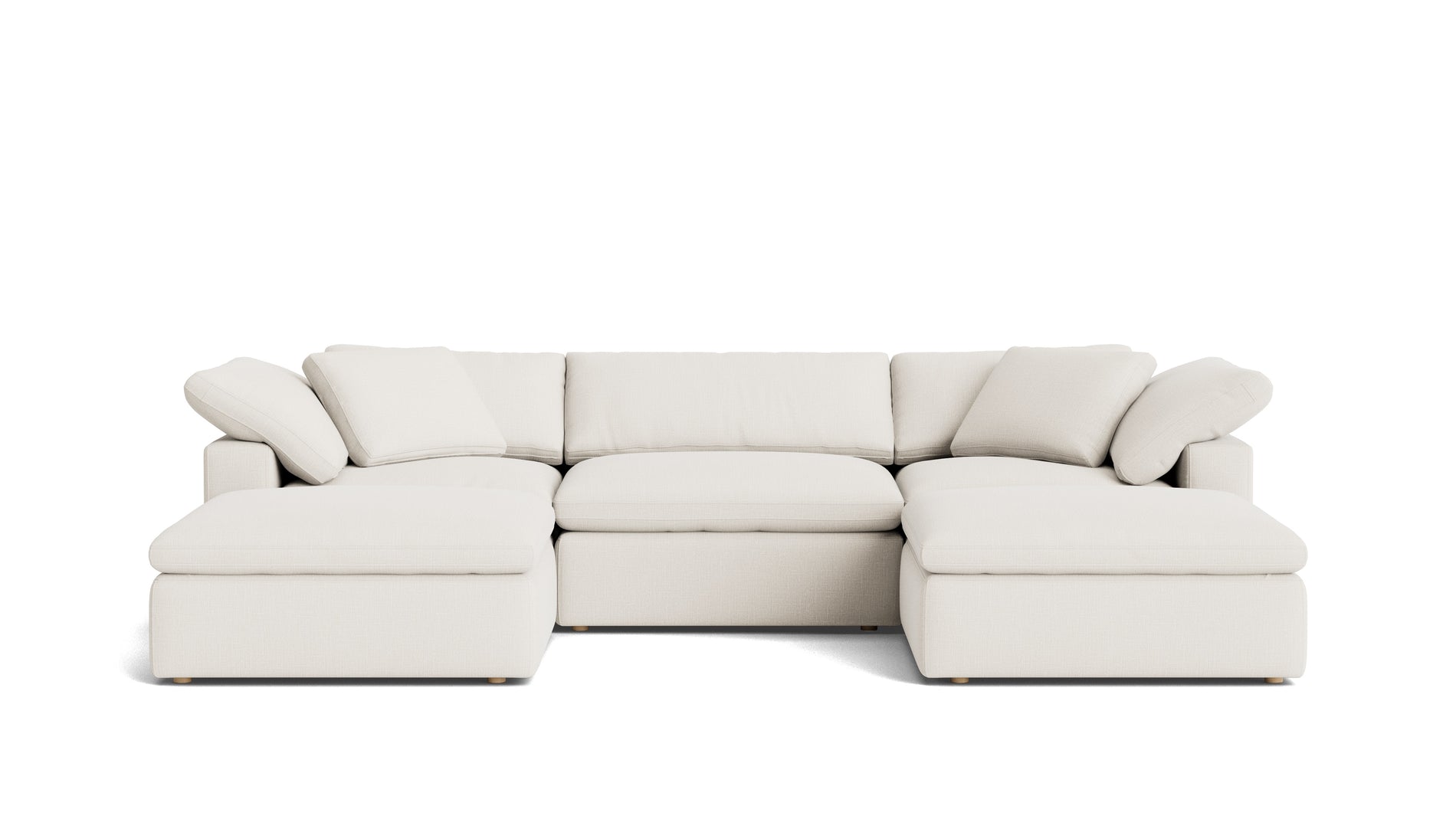 Movie Night™ 5-Piece Modular U-Shaped Sectional, Large, Cream Linen_image