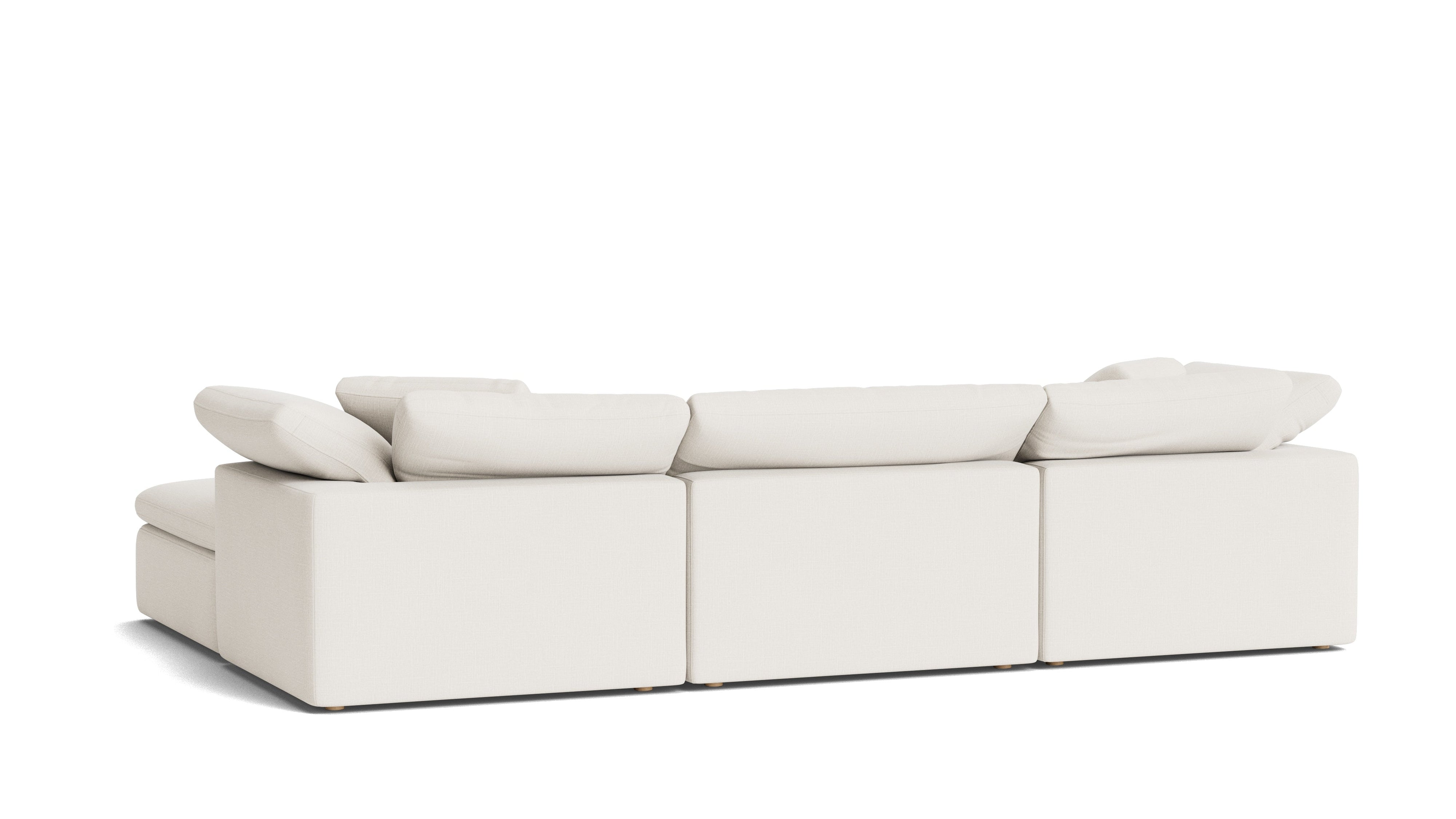 Movie Night™ 5-Piece Modular U-Shaped Sectional, Large, Cream Linen