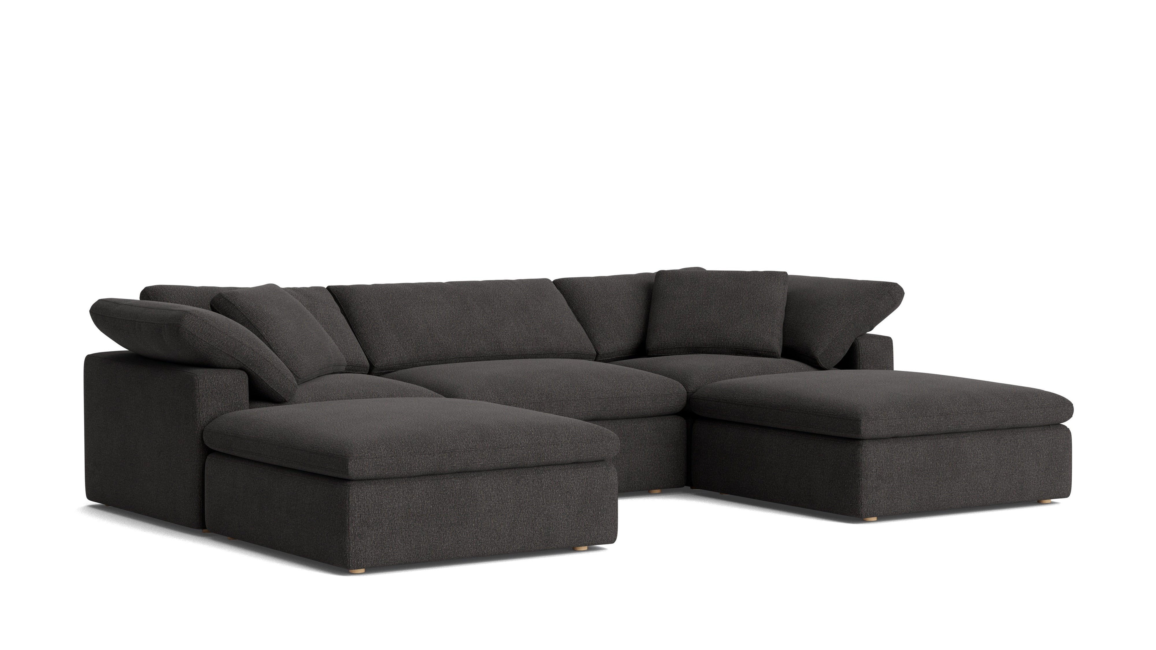 Movie Night™ 5-Piece Modular U-Shaped Sectional, Large, Dark Shadow