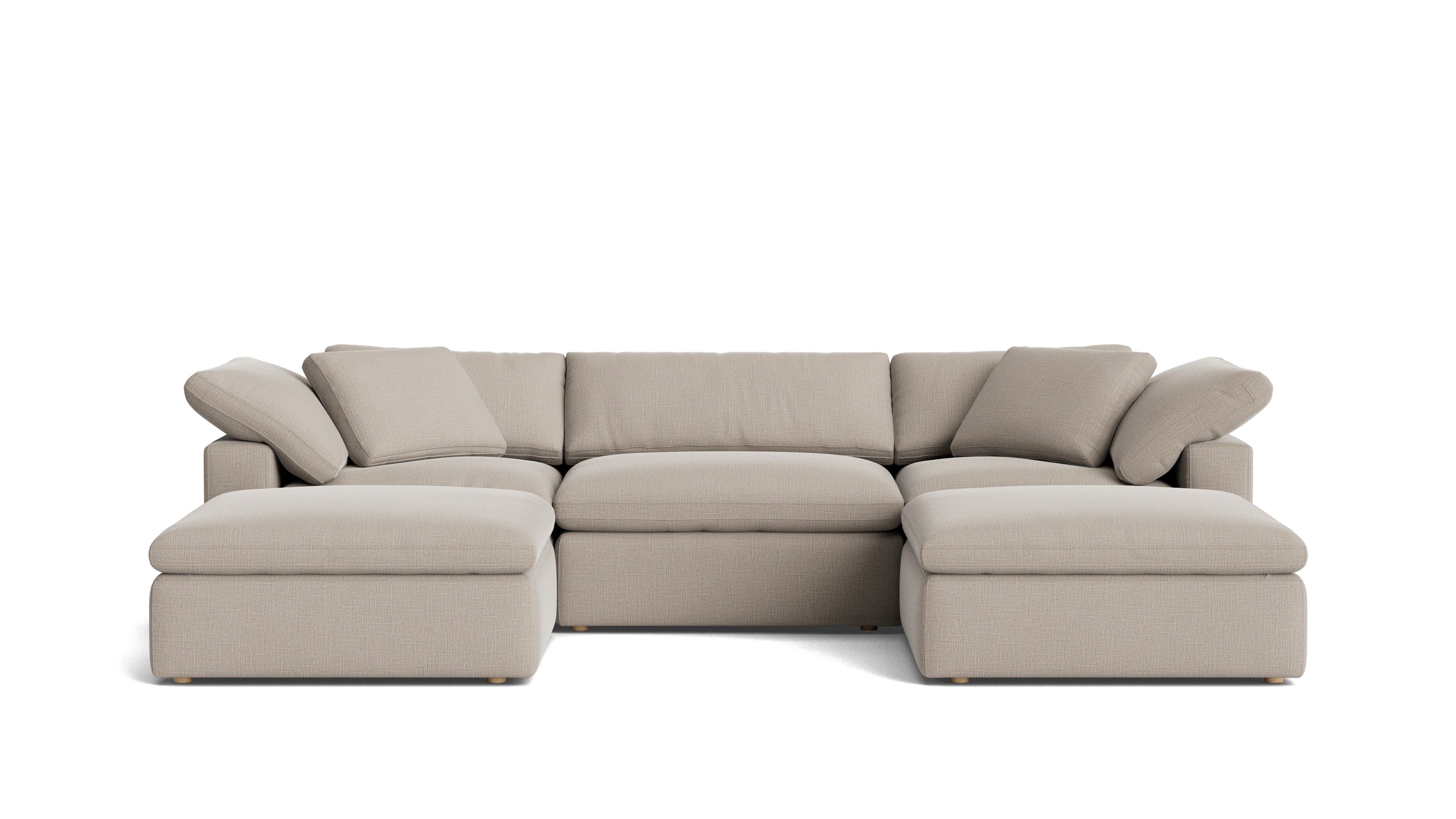 Movie Night™ 5-Piece Modular U-Shaped Sectional, Large, Light Pebble