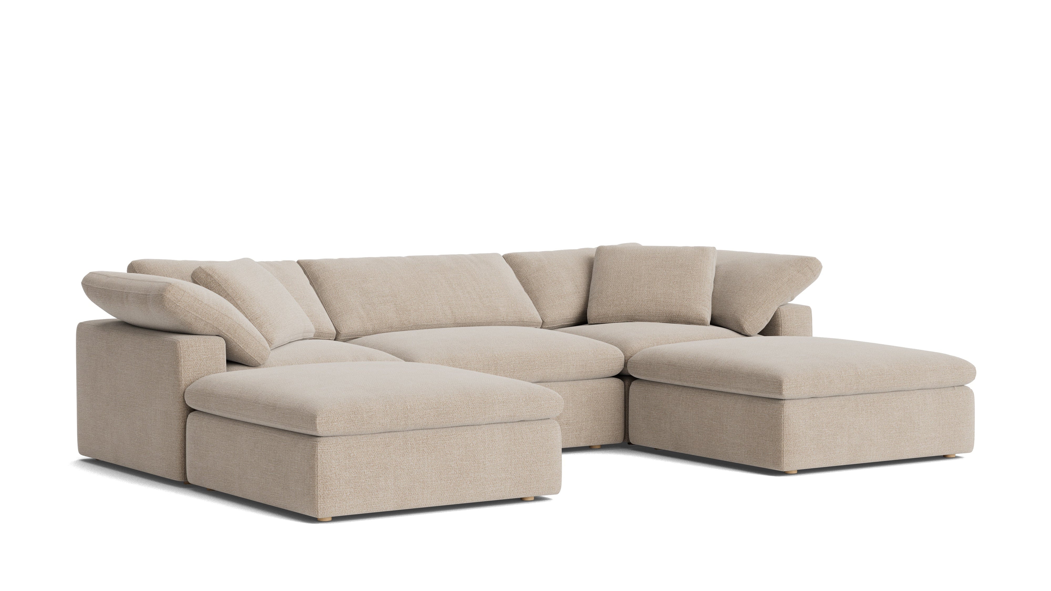 Movie Night™ 5-Piece Modular U-Shaped Sectional, Large, Champagne