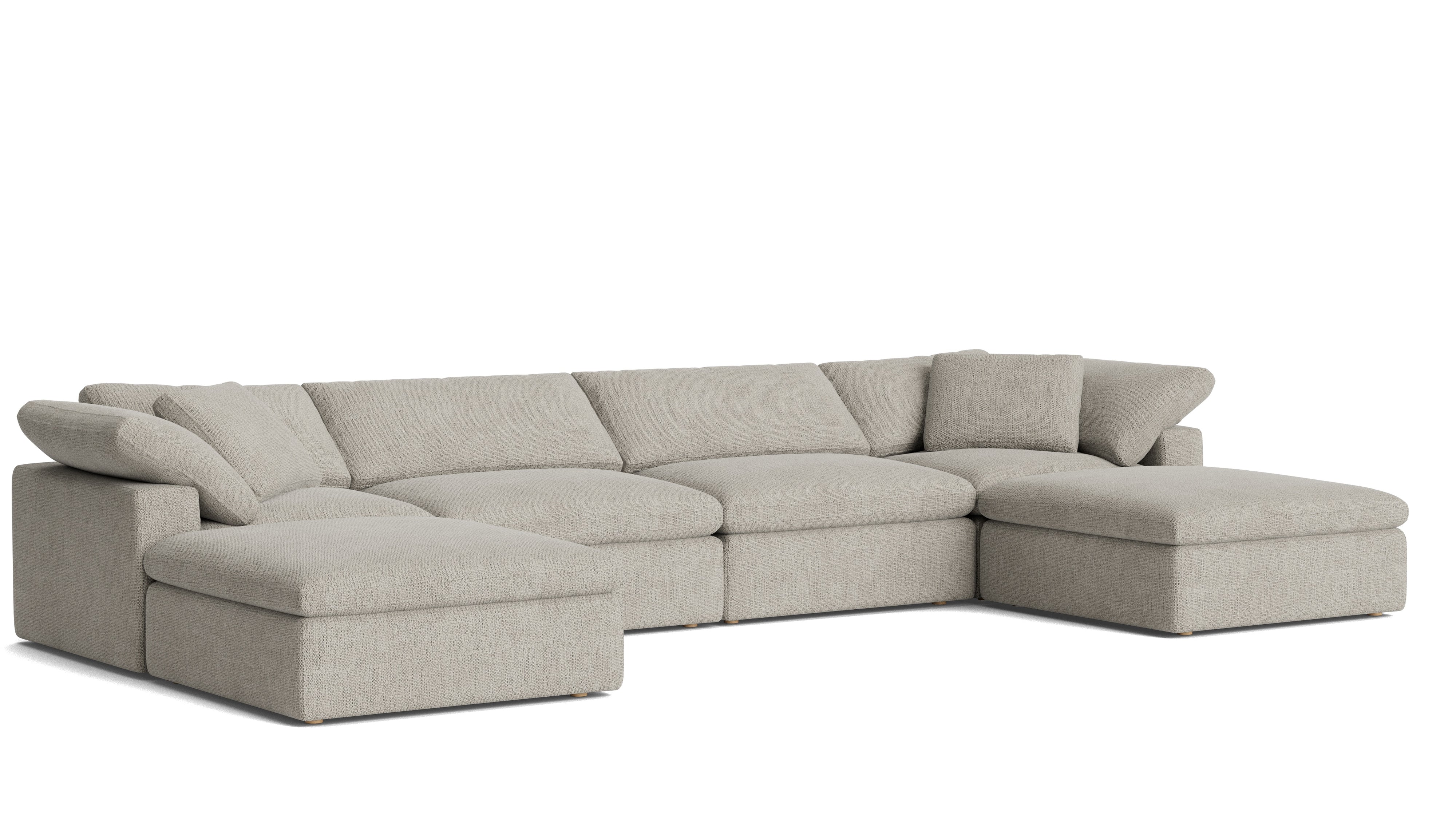 Movie Night™ 6 - Piece Modular U - Shaped Sectional, Large, Oatmeal - Sundays CompanySEC-YJ-923-007