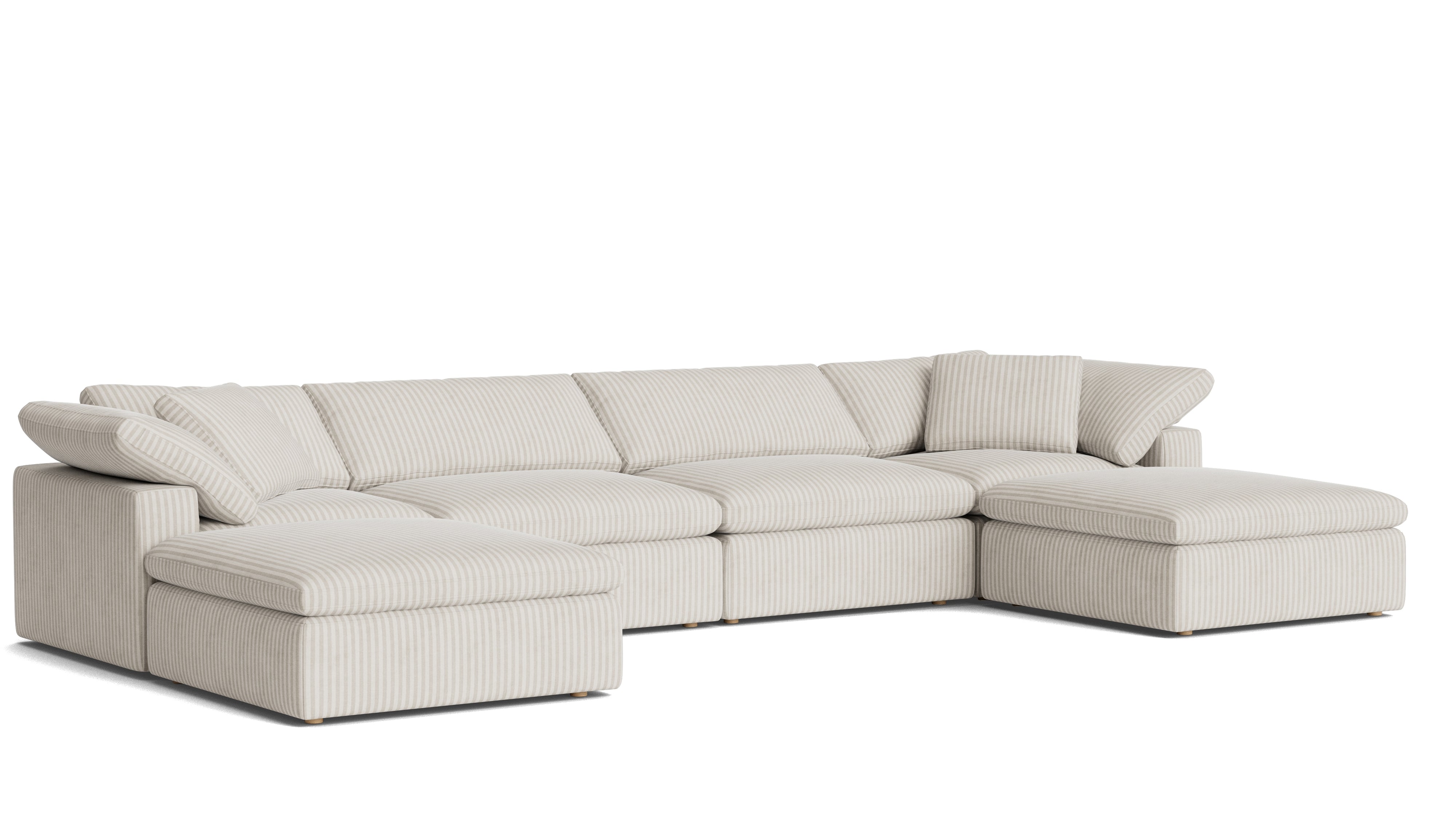 Movie Night™ 6 - Piece Modular U - Shaped Sectional, Large, Newport Stripe - Sundays CompanySEC-YJ-923-011