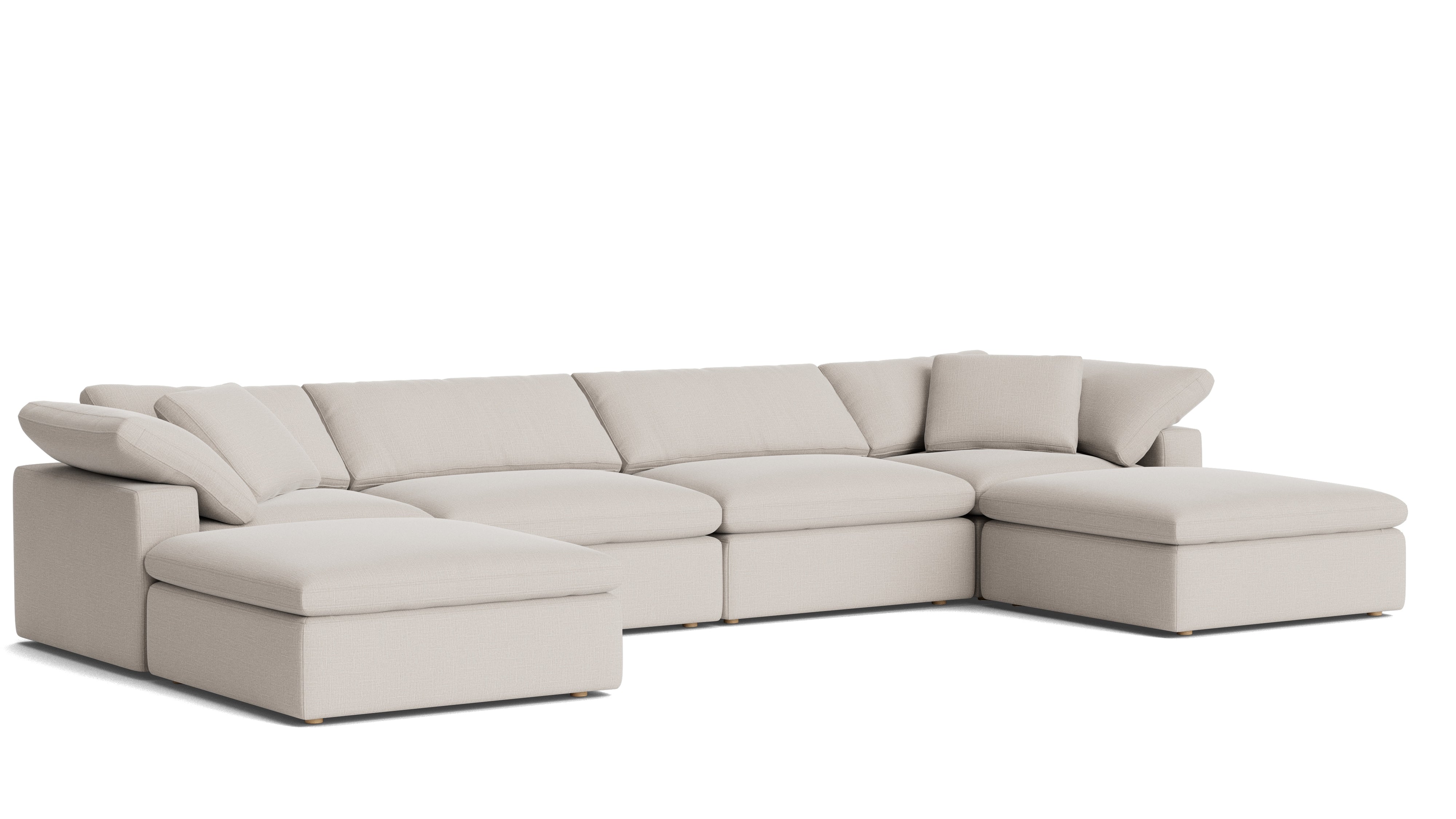 Movie Night™ 6 - Piece Modular U - Shaped Sectional, Large, Clay - Sundays CompanySEC-YJ-923-015