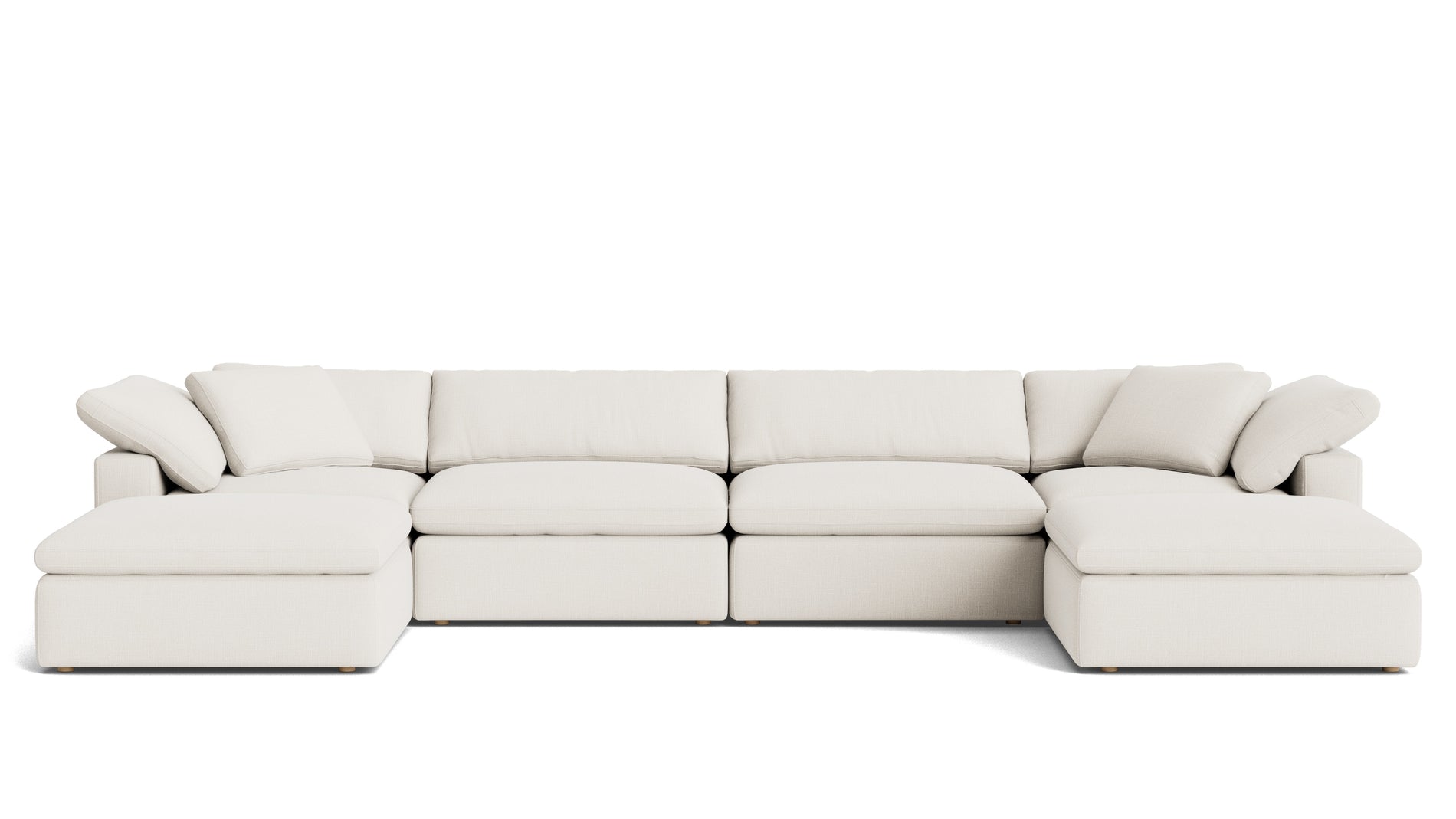 Movie Night™ 6-Piece Modular U-Shaped Sectional, Large, Cream Linen_image