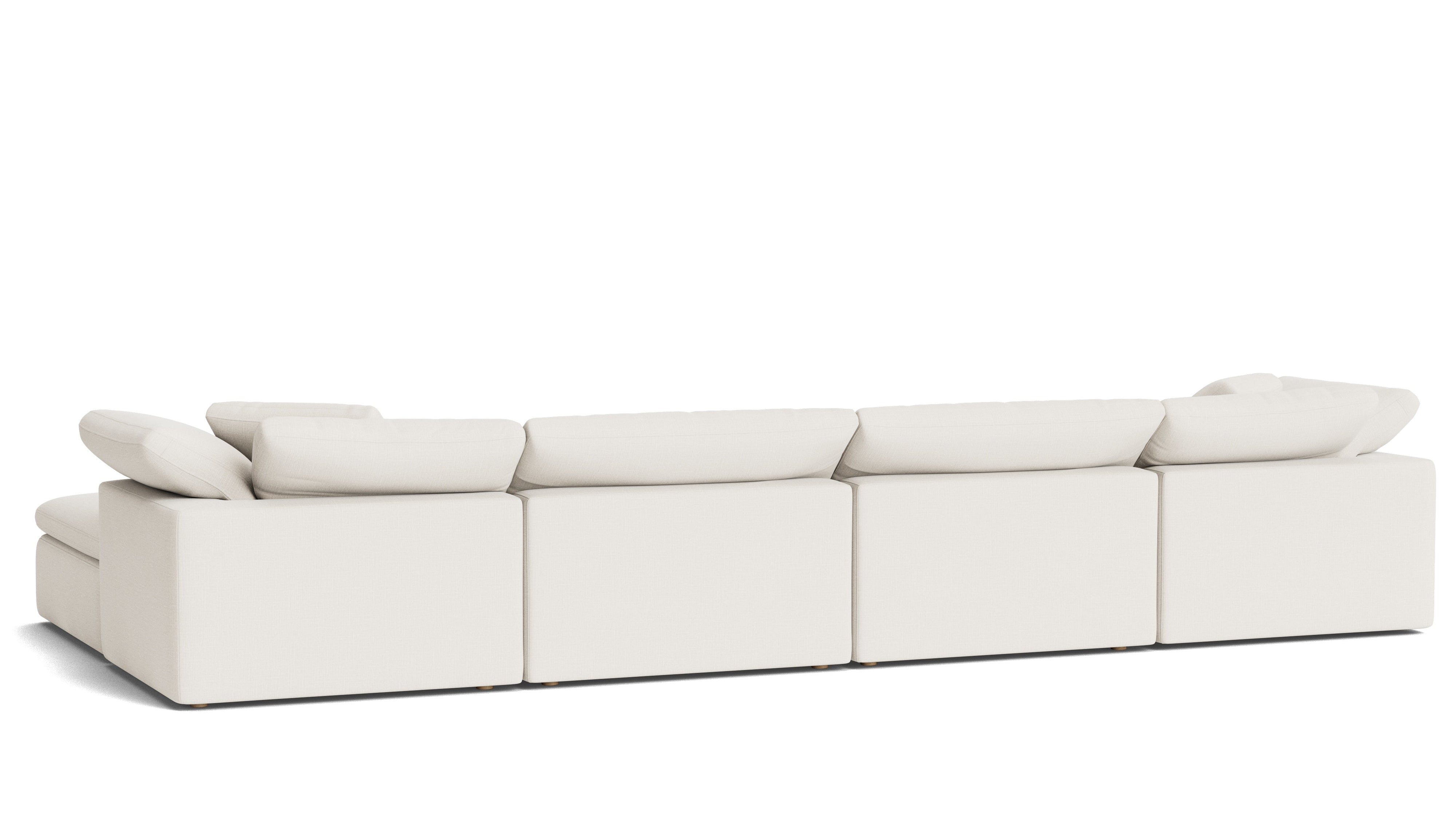 Movie Night™ 6-Piece Modular U-Shaped Sectional, Large, Cream Linen