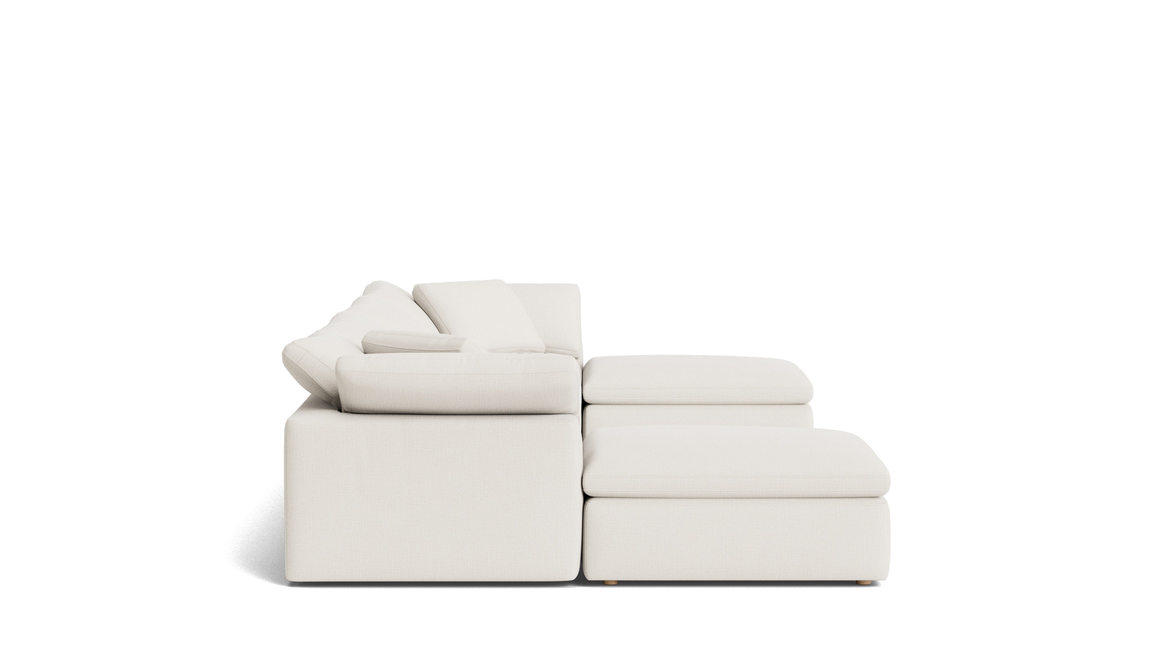 Movie Night™ 6-Piece Modular U-Shaped Sectional, Large, Cream Linen