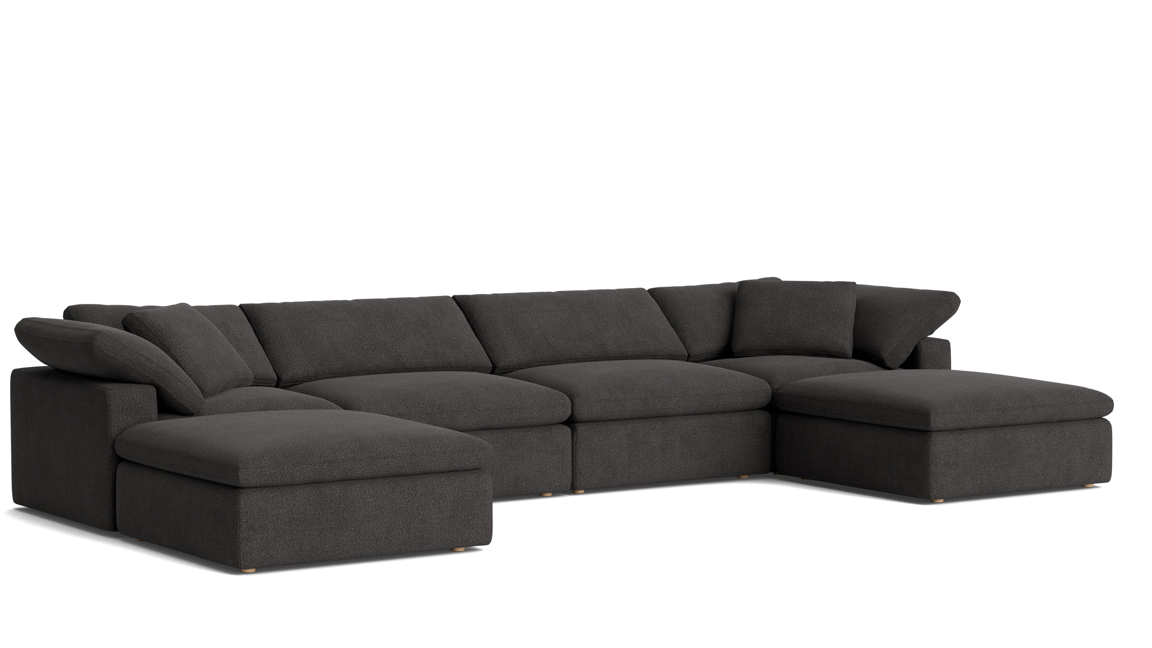 Movie Night™ 6 - Piece Modular U - Shaped Sectional, Large, Dark Shadow - Sundays CompanySEC-YJ-923-025