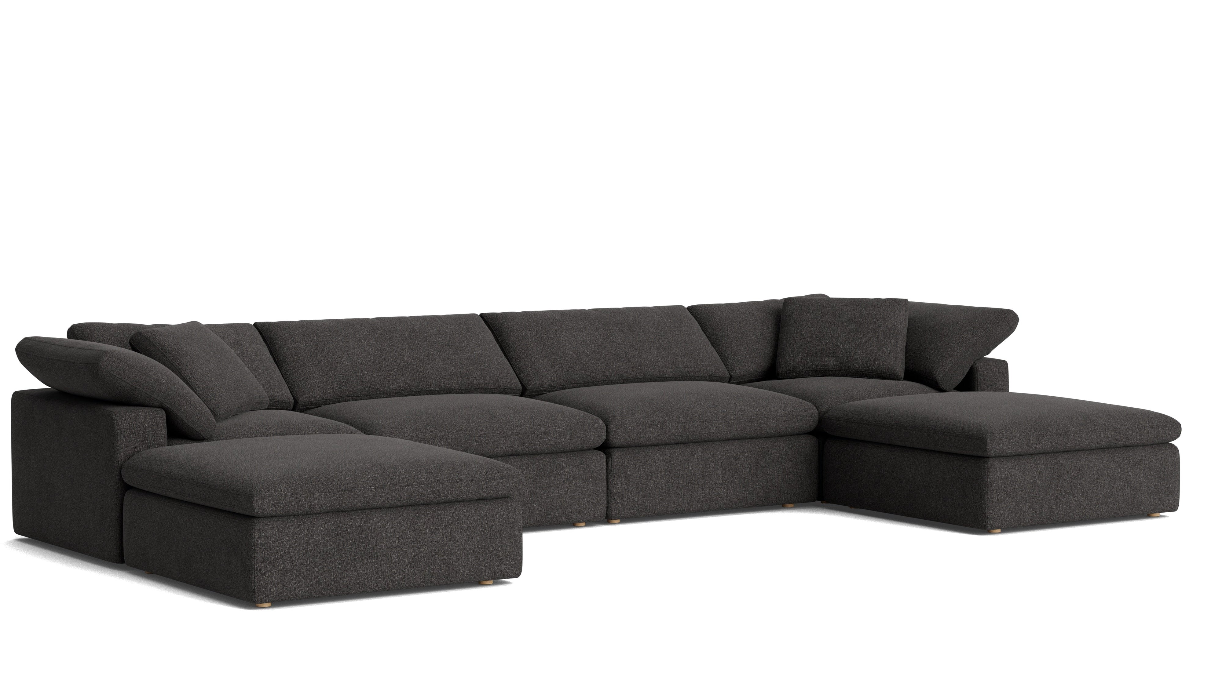 Movie Night™ 6-Piece Modular U-Shaped Sectional, Large, Dark Shadow