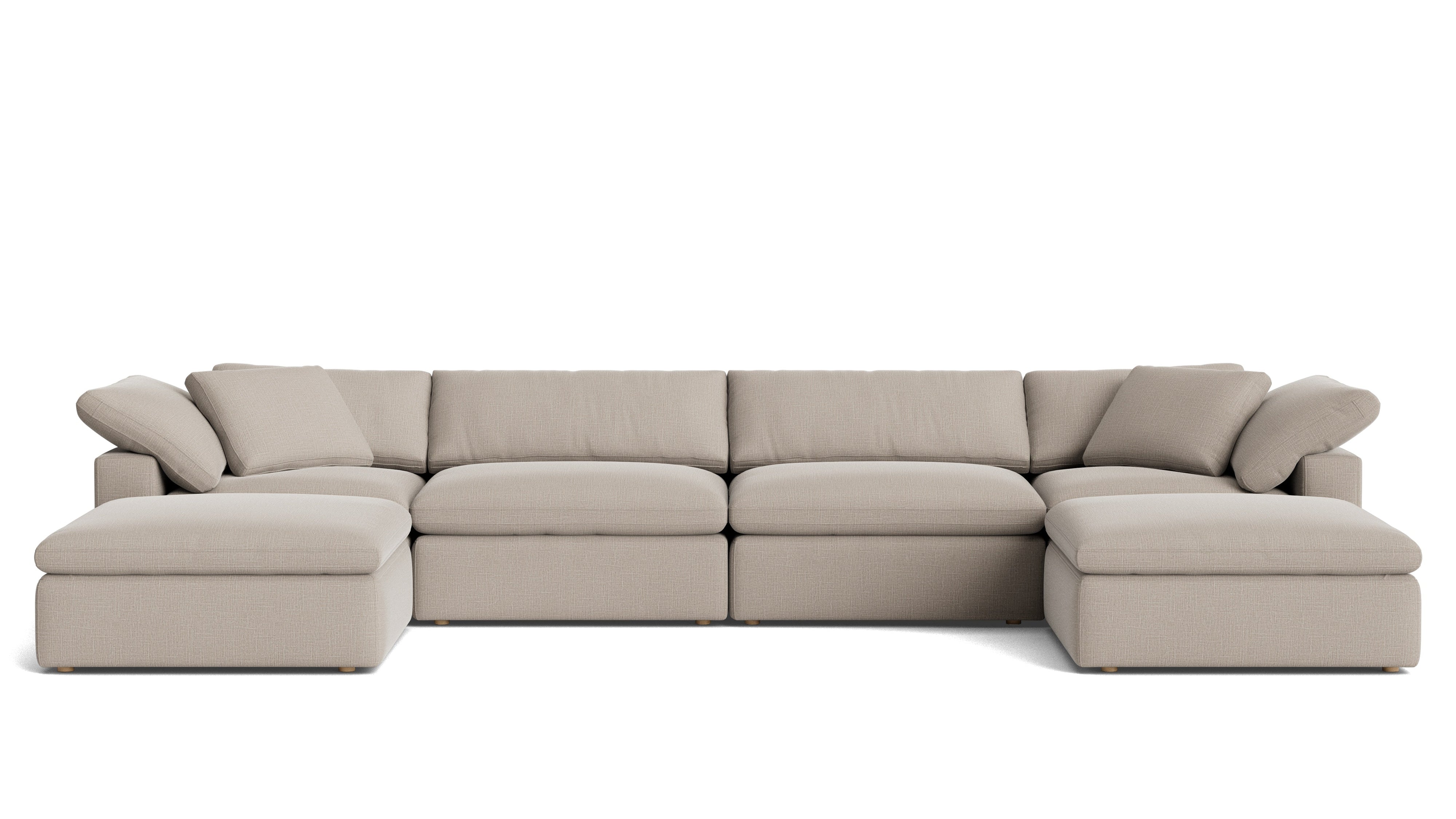 Movie Night™ 6-Piece Modular U-Shaped Sectional, Large, Light Pebble