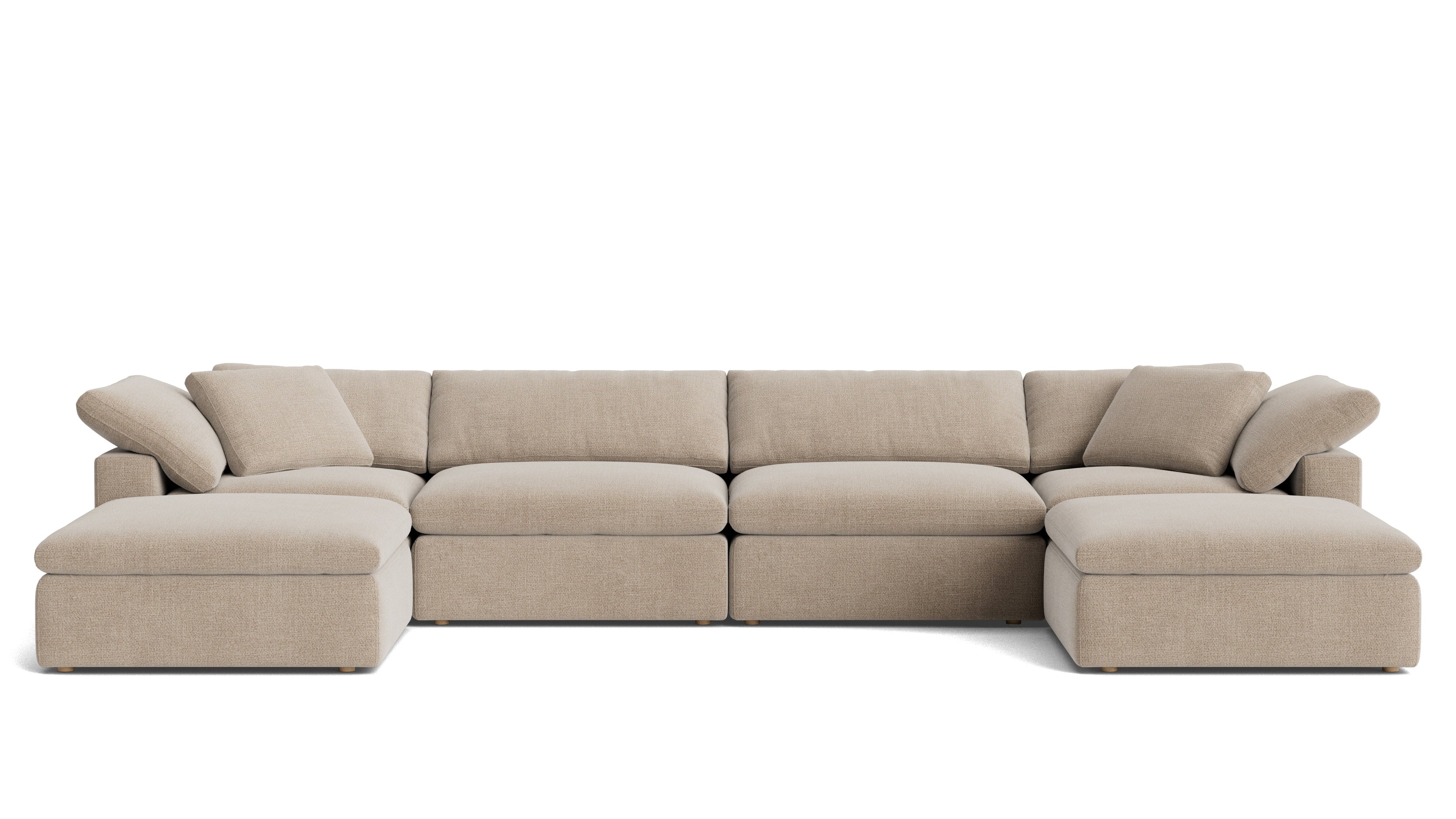 Movie Night™ 6-Piece Modular U-Shaped Sectional, Large, Champagne