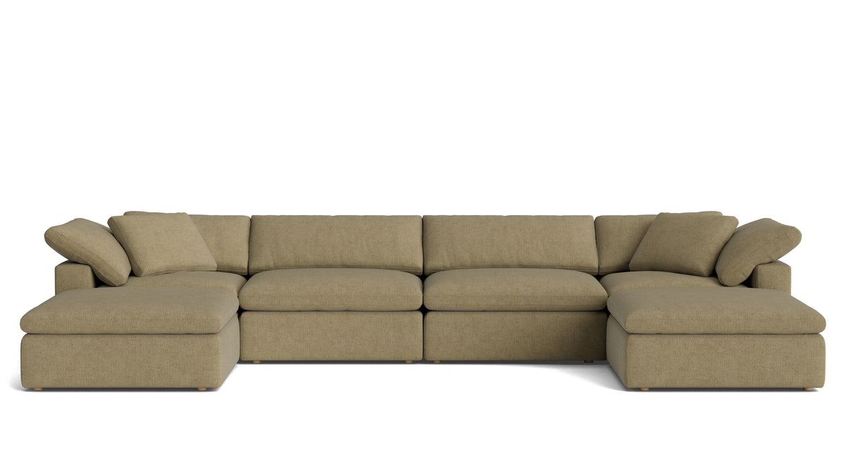 Movie Night™ 6-Piece Modular U-Shaped Sectional, Large, Olive