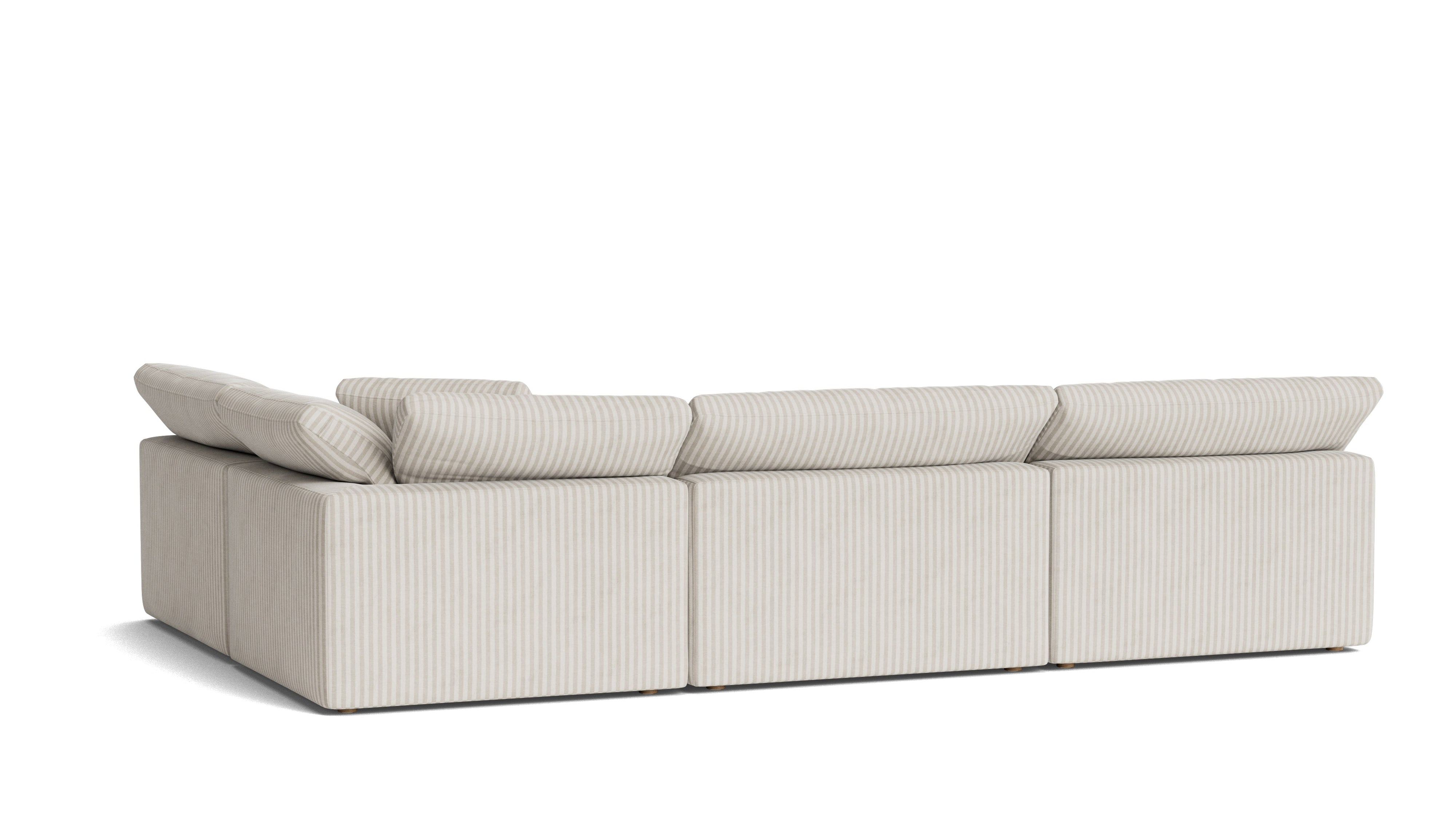 Movie Night™ 4-Piece Modular Sectional Open, Large, Newport Stripe