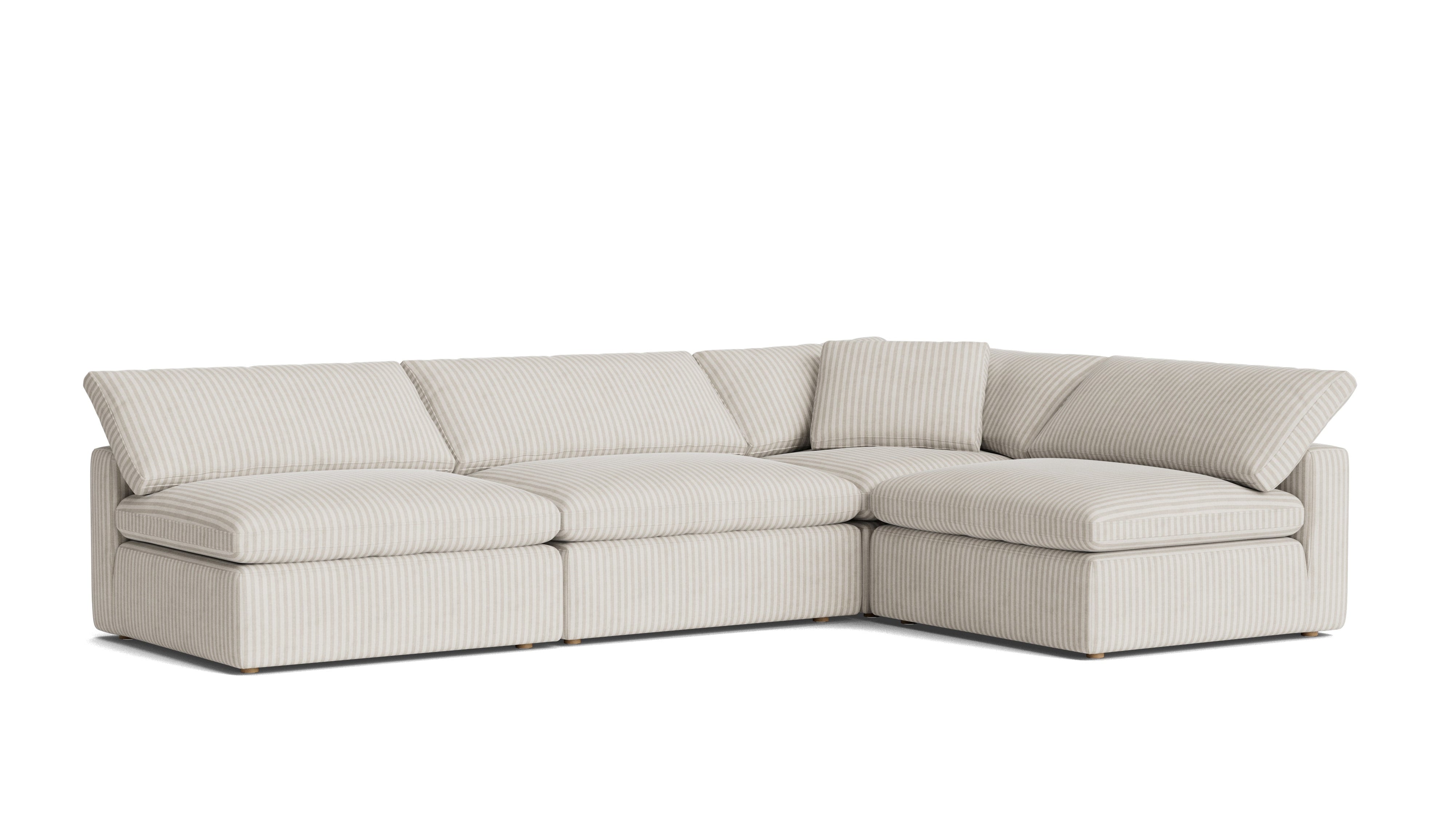 Movie Night™ 4-Piece Modular Sectional Open, Large, Newport Stripe
