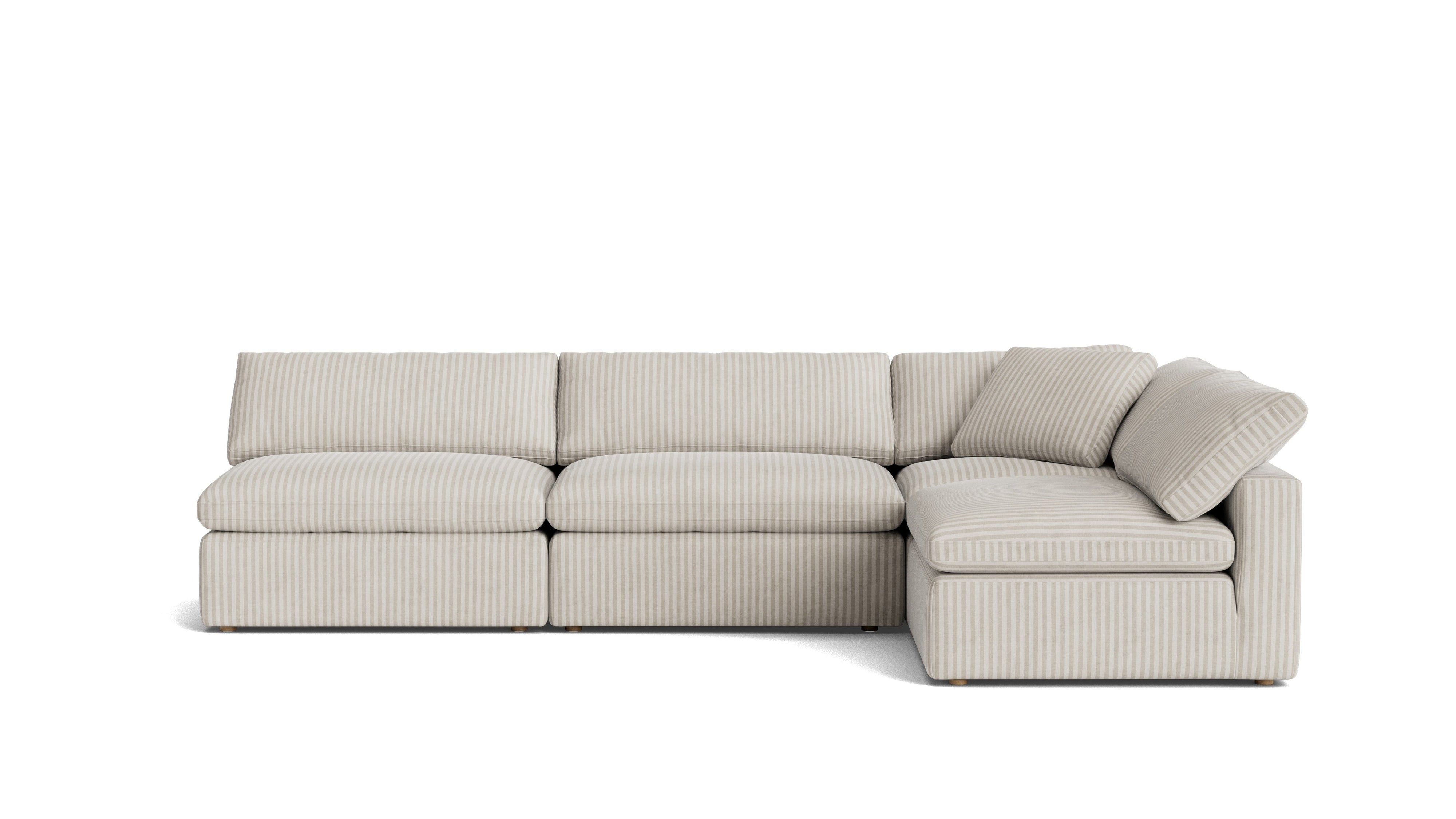 Movie Night™ 4-Piece Modular Sectional Open, Large, Newport Stripe