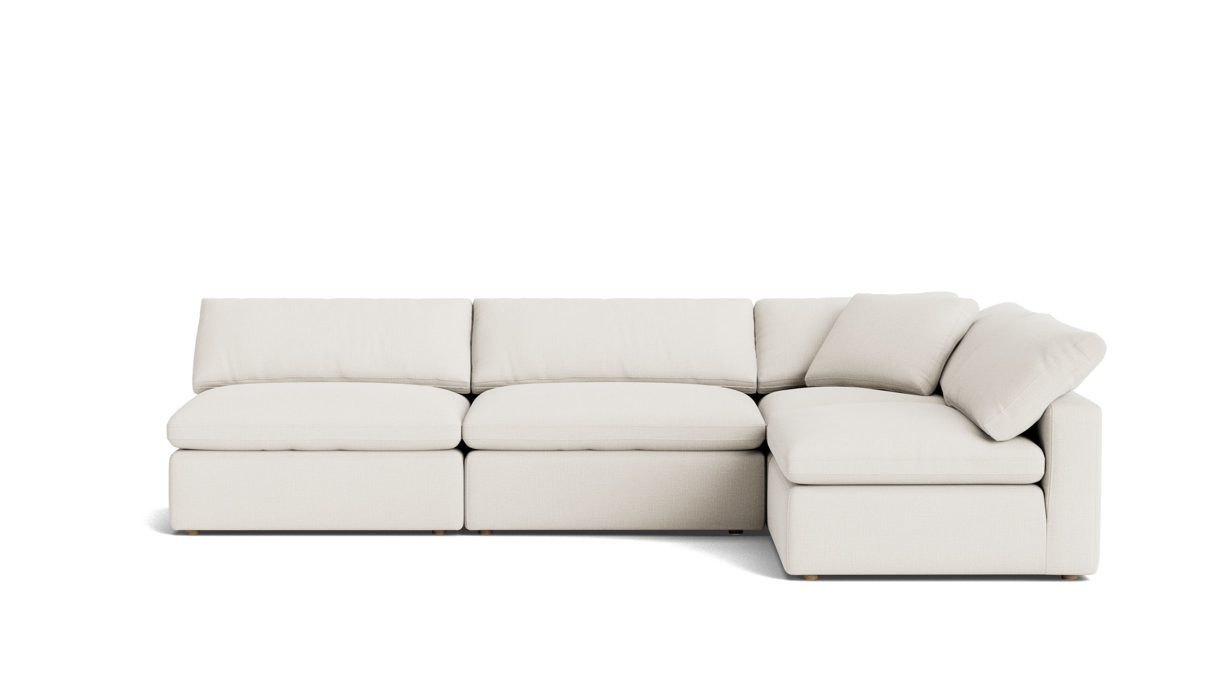 Movie Night™ 4-Piece Modular Sectional Open, Large, Cream Linen