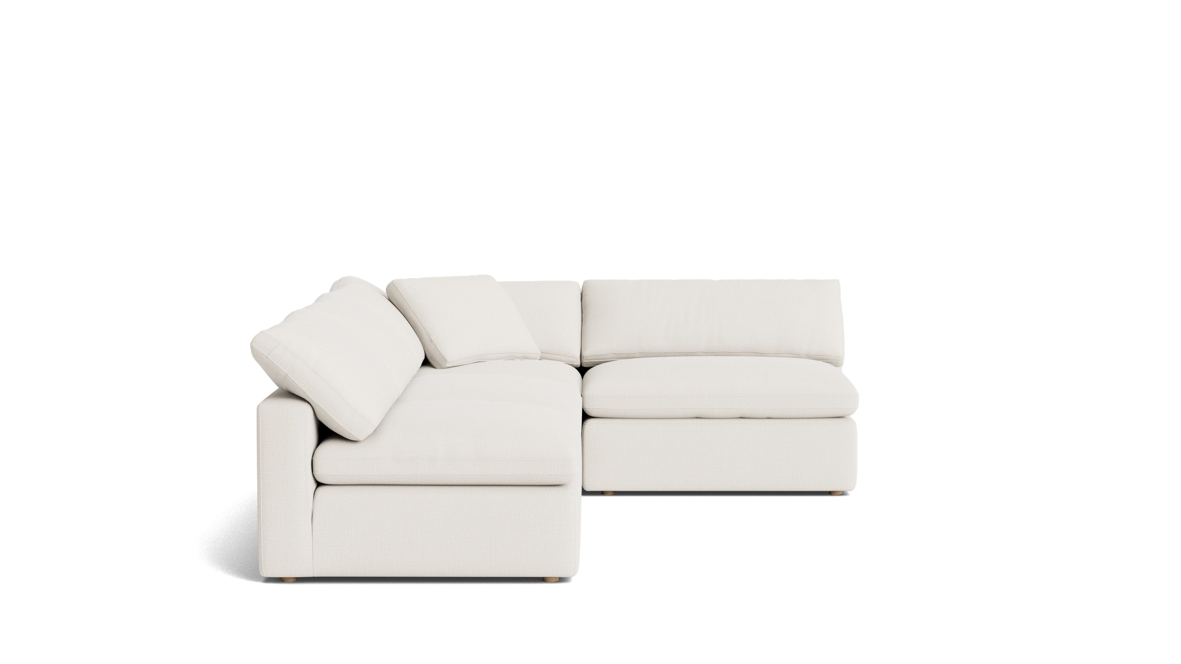 Movie Night™ 4-Piece Modular Sectional Open, Large, Cream Linen