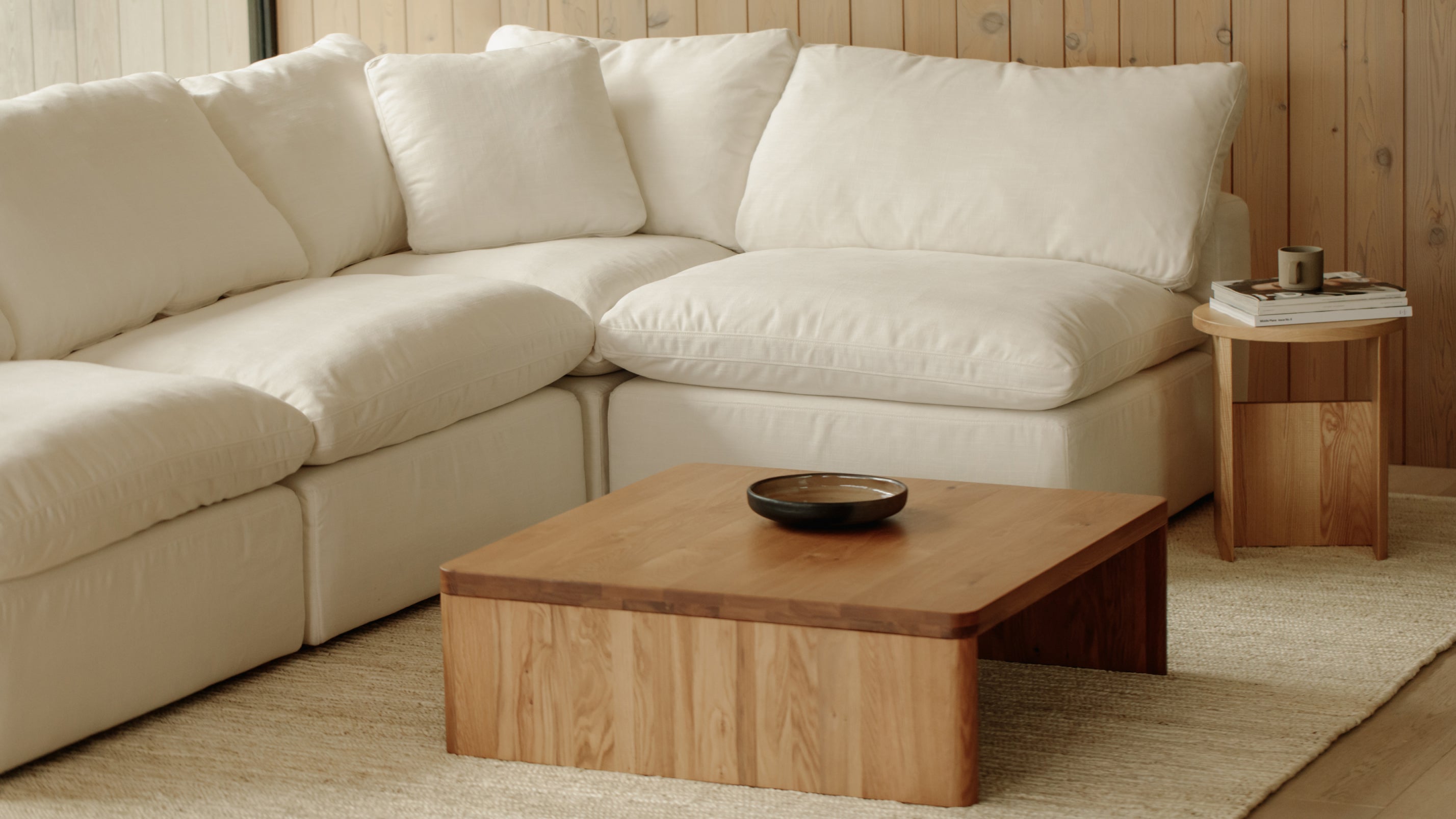 Movie Night™ 4-Piece Modular Sectional Open, Large, Cream Linen
