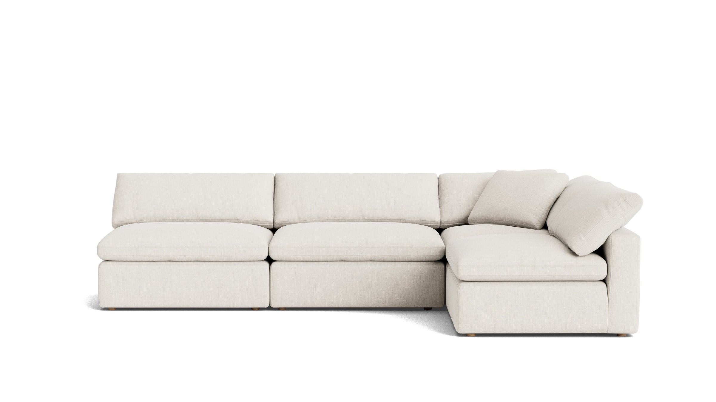 Movie Night™ 4-Piece Modular Sectional Open, Large, Cream Linen
