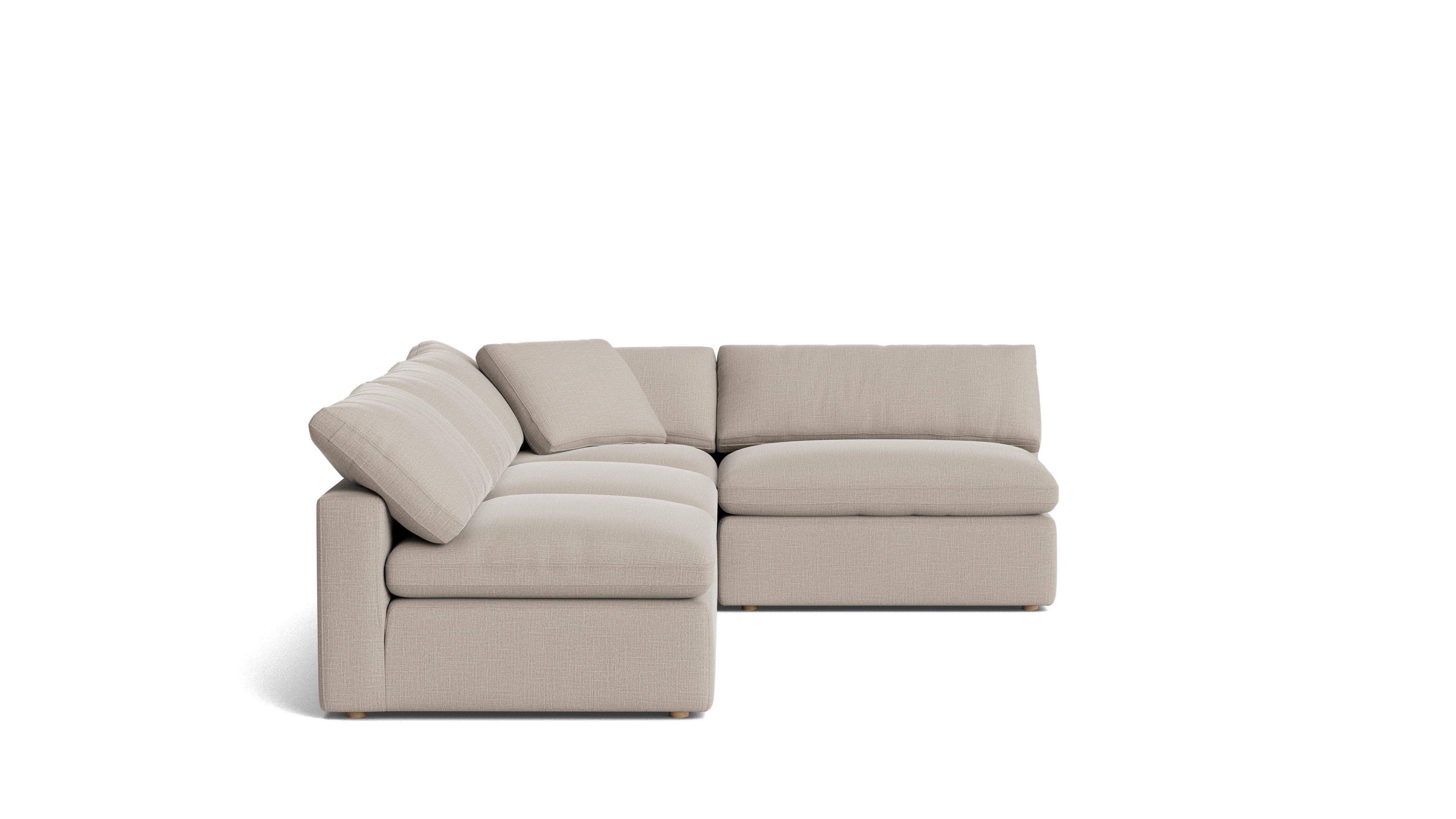 Movie Night™ 4 - Piece Modular Sectional Open, Large, Light Pebble - Sundays CompanySEC-YJ-924-029