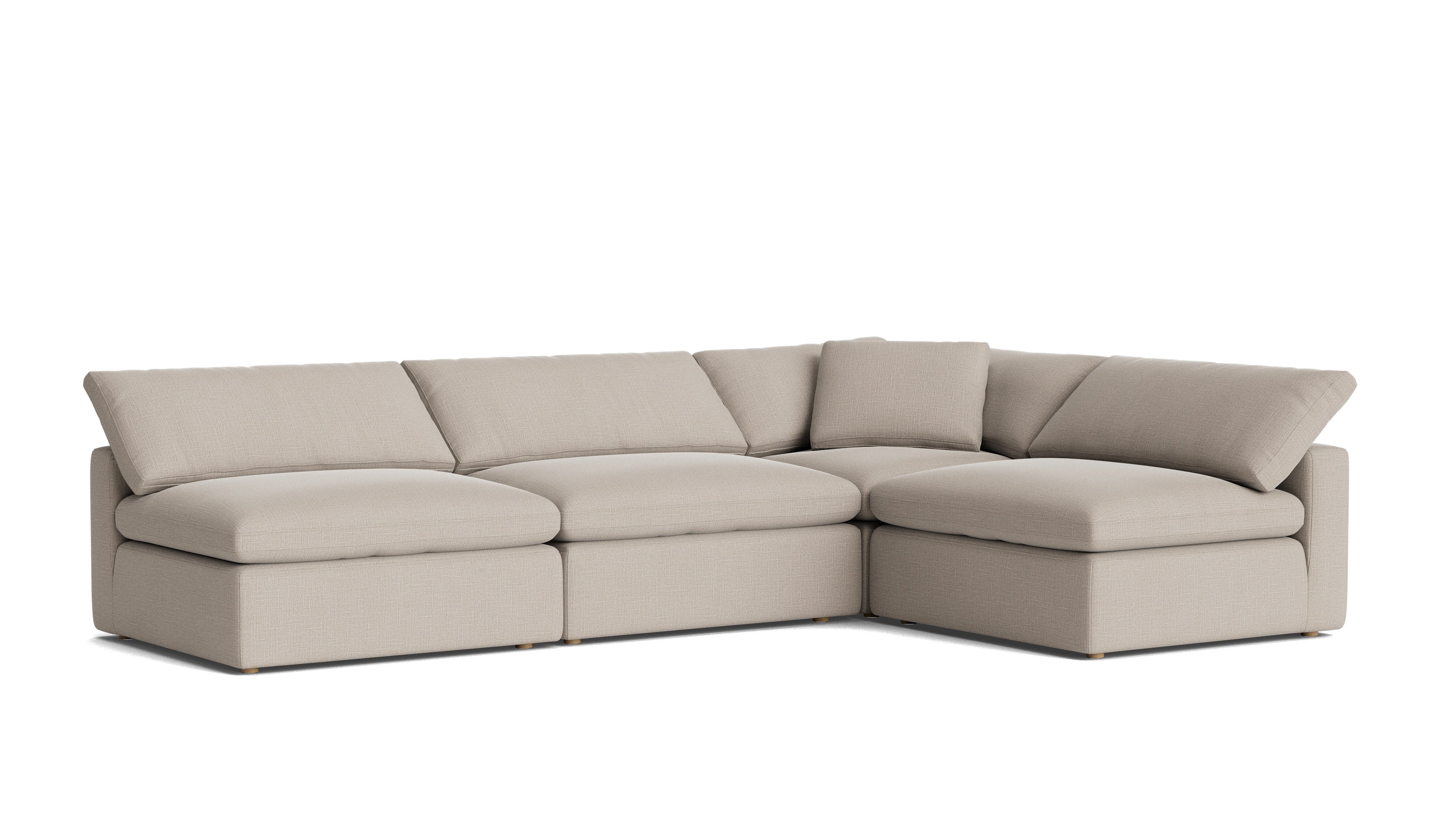 Movie Night™ 4-Piece Modular Sectional Open, Large, Light Pebble
